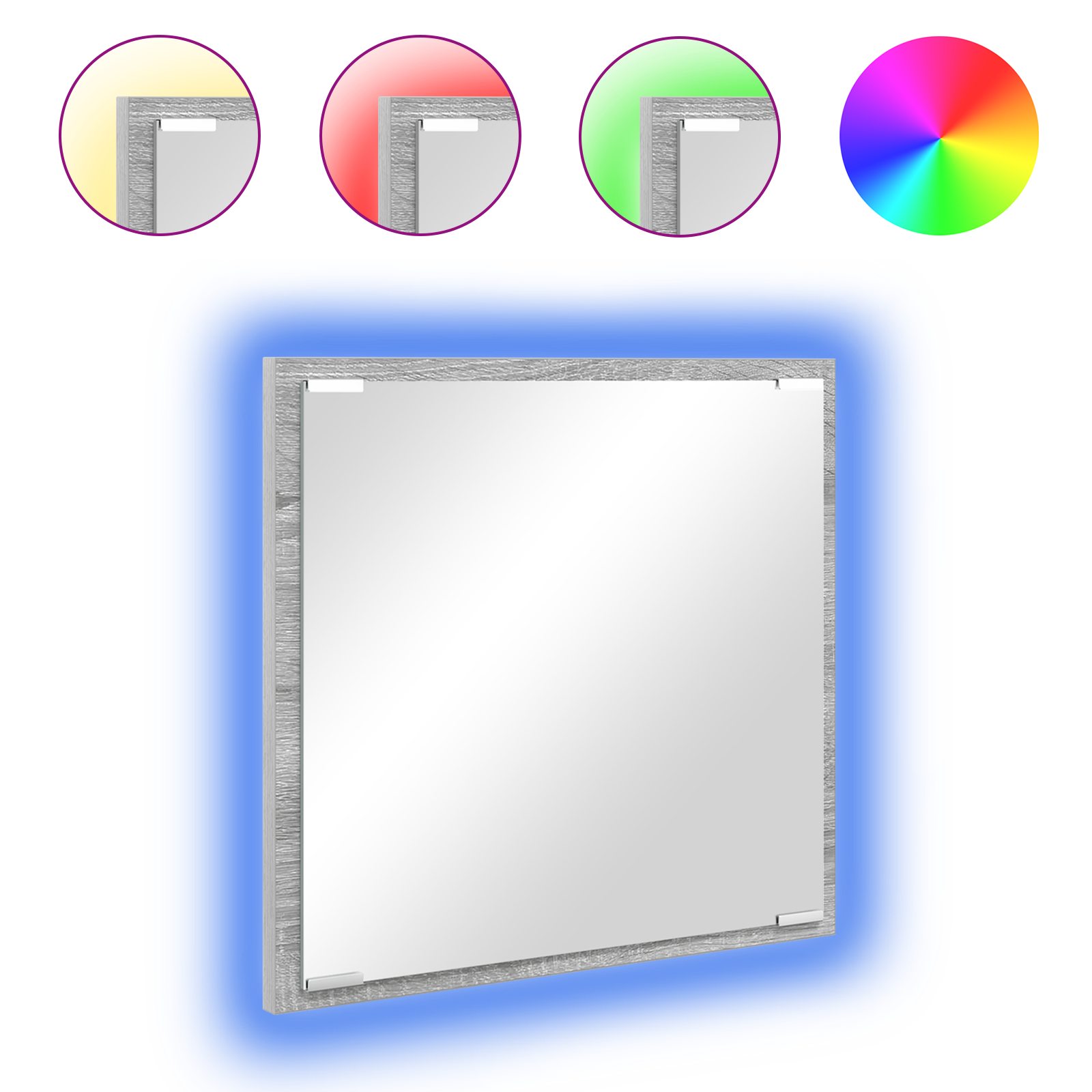 LED Bathroom Mirror Grey Sonoma 40x8.5x37 cm Engineered Wood - Image 3