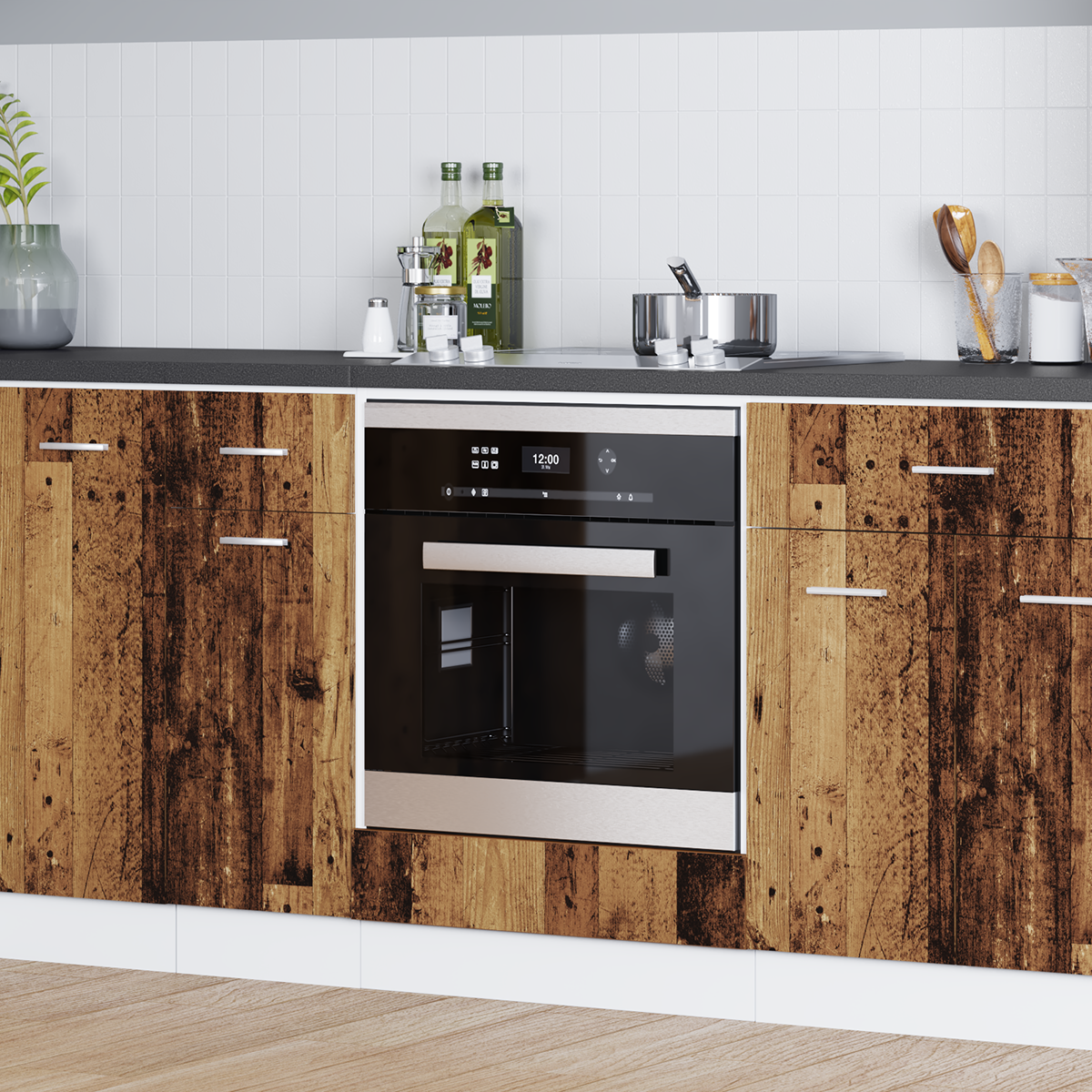 Oven Cabinet Old Wood 60x46x81,5 cm Engineered Wood
