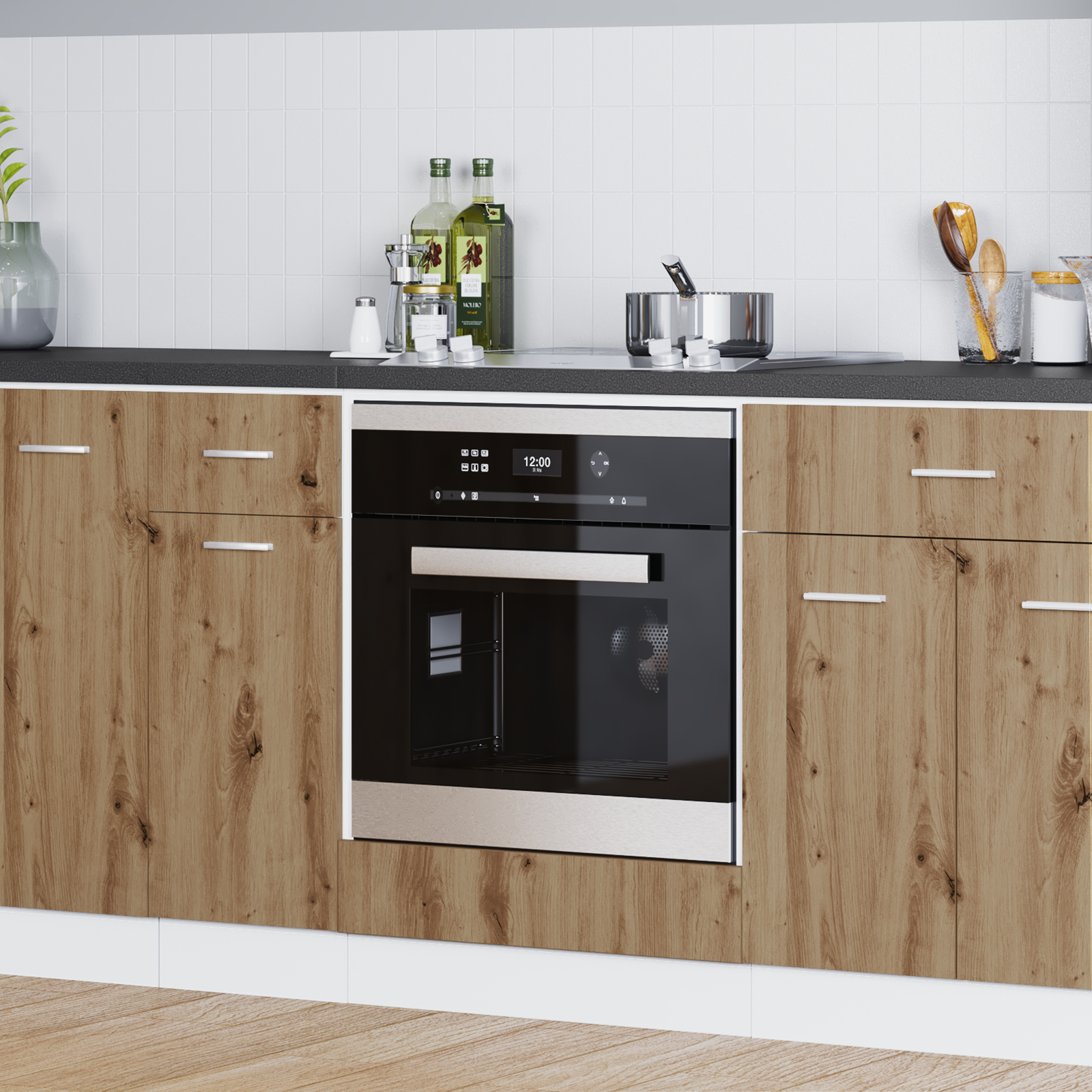 Oven Cabinet Artisan Oak 60x46x81.5 cm Engineered Wood