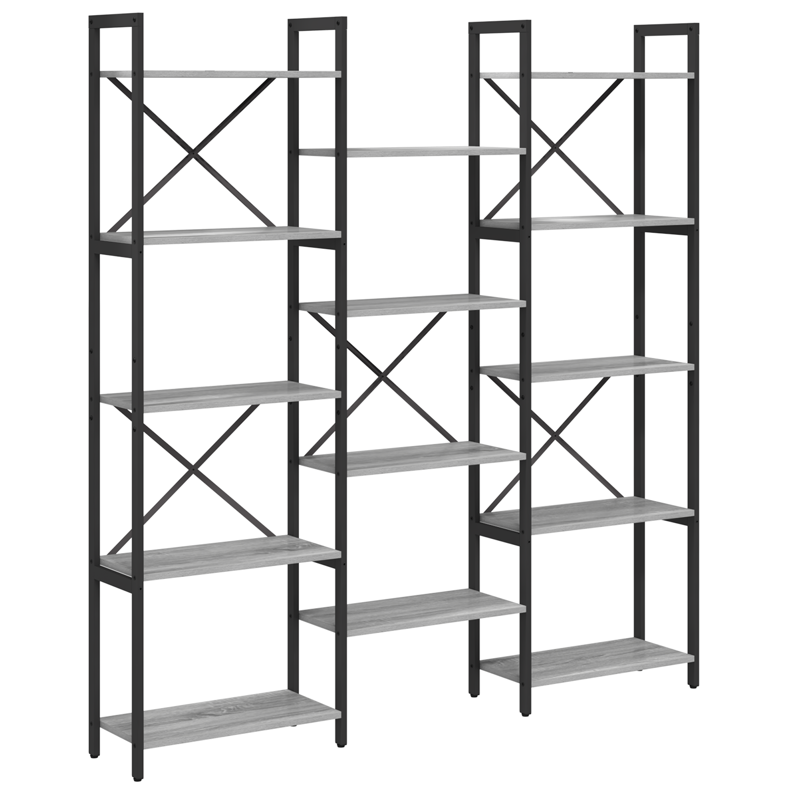  vidaXL Könyvespolc Szürke sonoma 156 x 25 x 167.5 cm Faanyag akciós termékkép 1