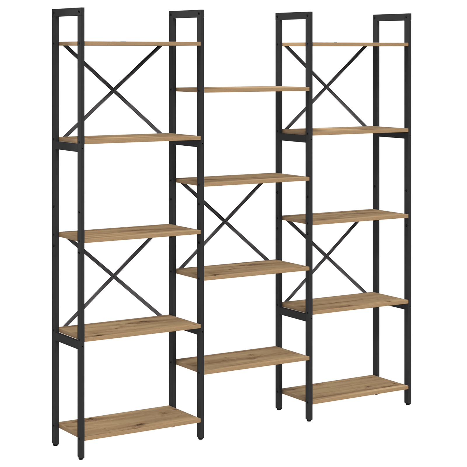 Thumbnail - vidaXL Regal Eiche handwerklich 156 x 25 x 167.5 cm Holzwerkstoff