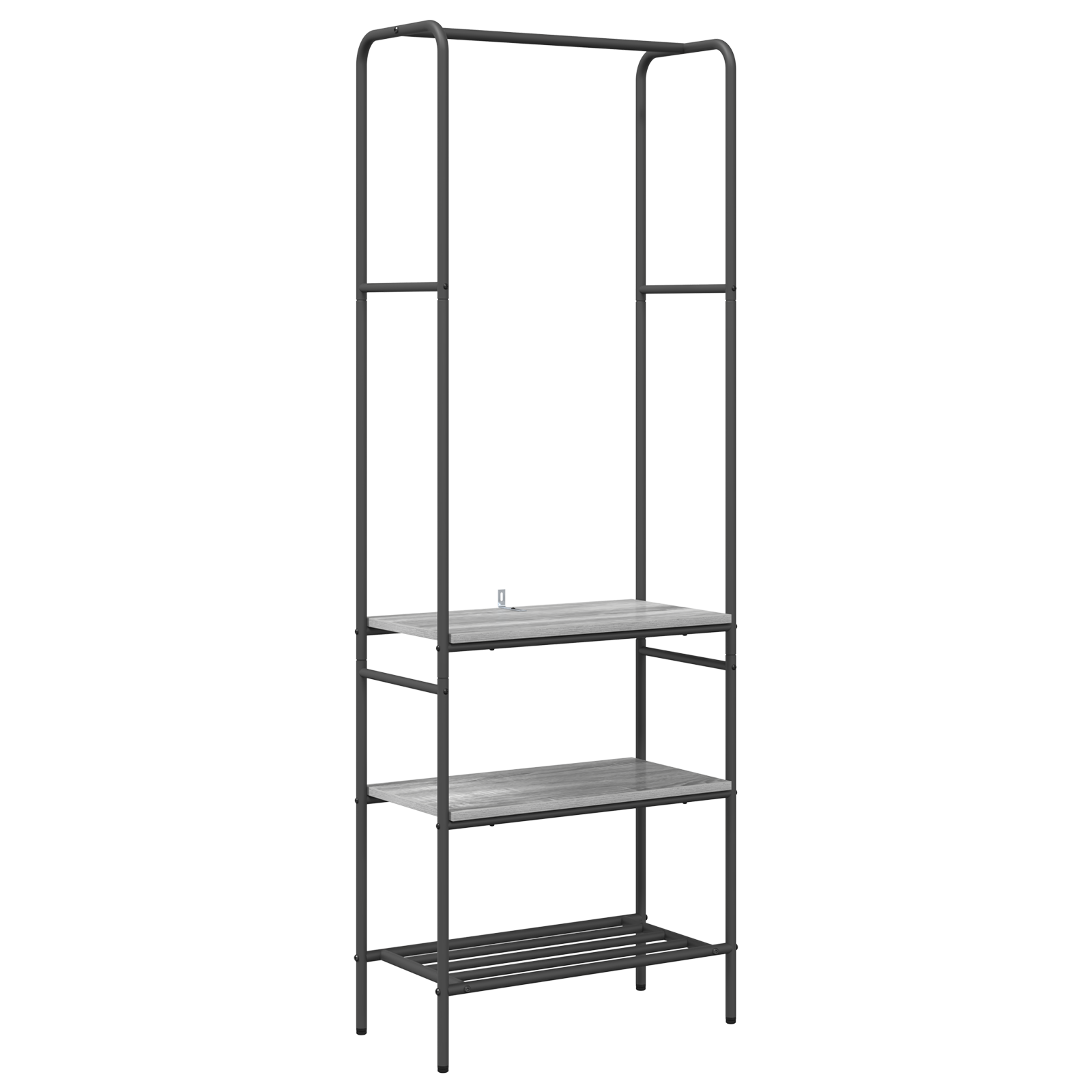 Kledingrek met planken met plank Grijs sonoma 60 x 30 x 171 cm image 2