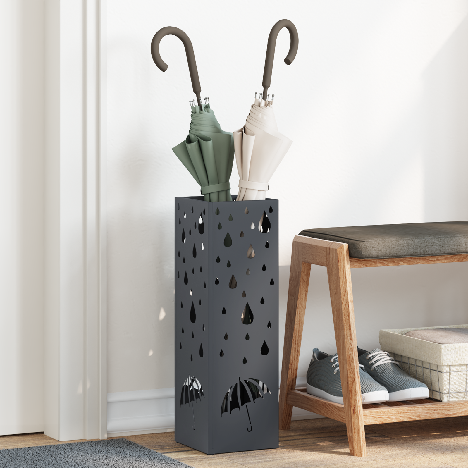 Parapluhouder Anthraciet Metaal Standaard