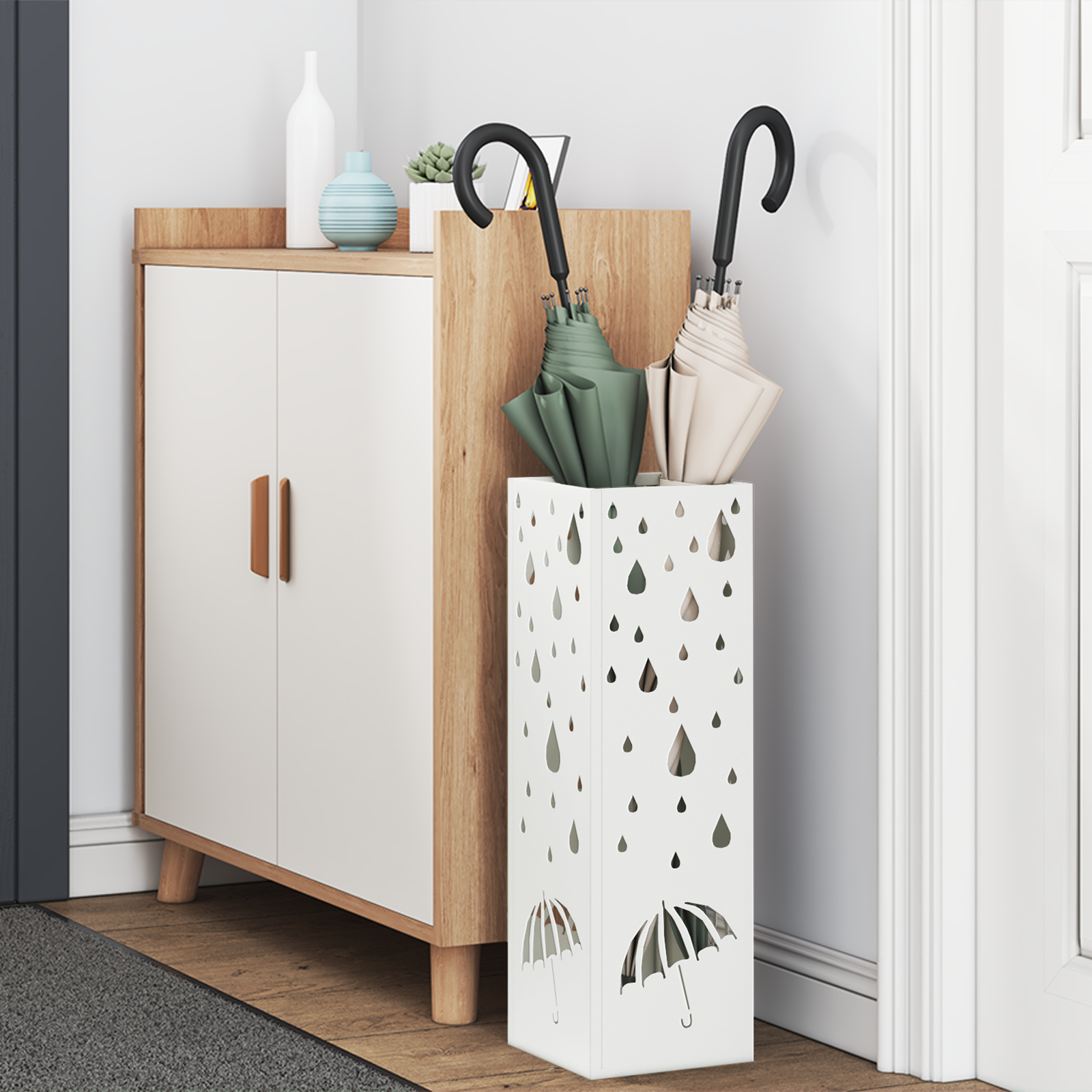 Umbrella Stand White Metal Standard Pattern Umbrella Stand - Image 3