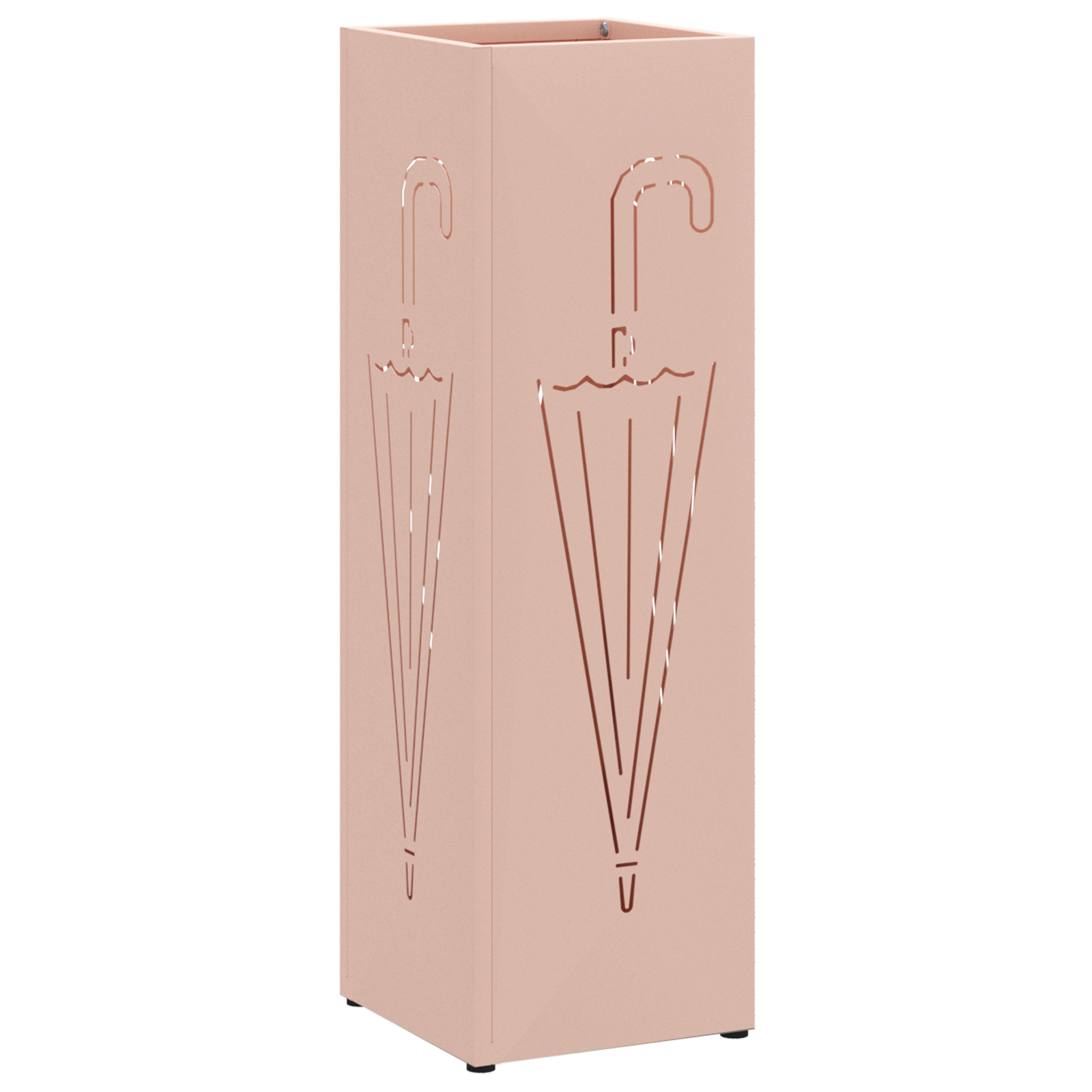 Umbrella Stand Pink Metal Medium Rectangular Modern - Image 2