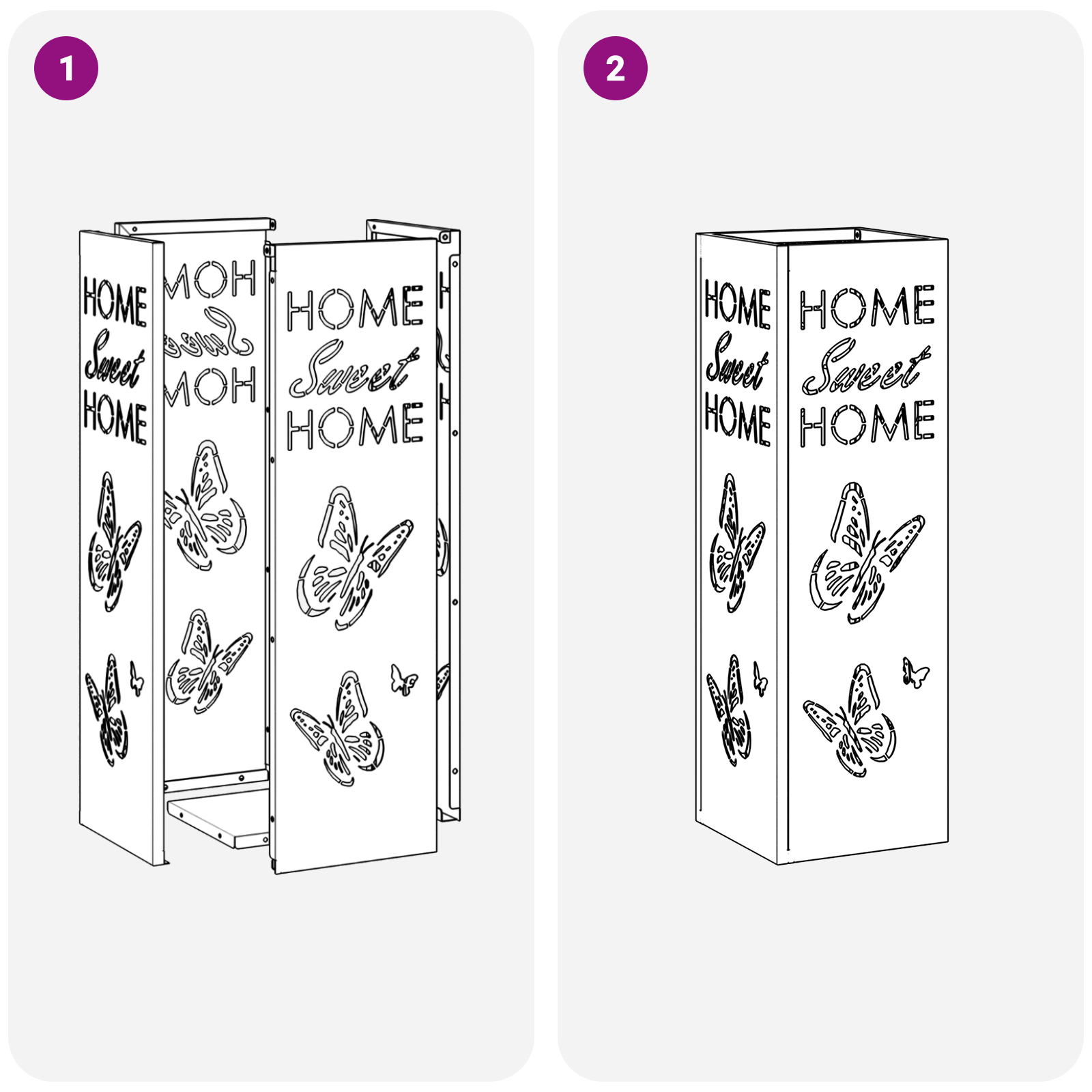 Umbrella Stand Pink Metal Medium Decorative Inlays - Image 6