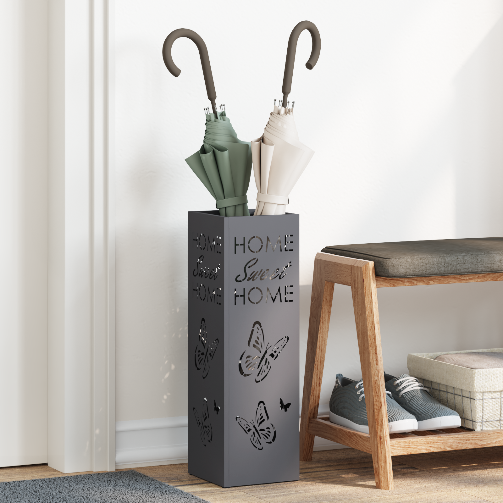 Paraplubak Antraciet 15,5×15,5×49 cm Staal