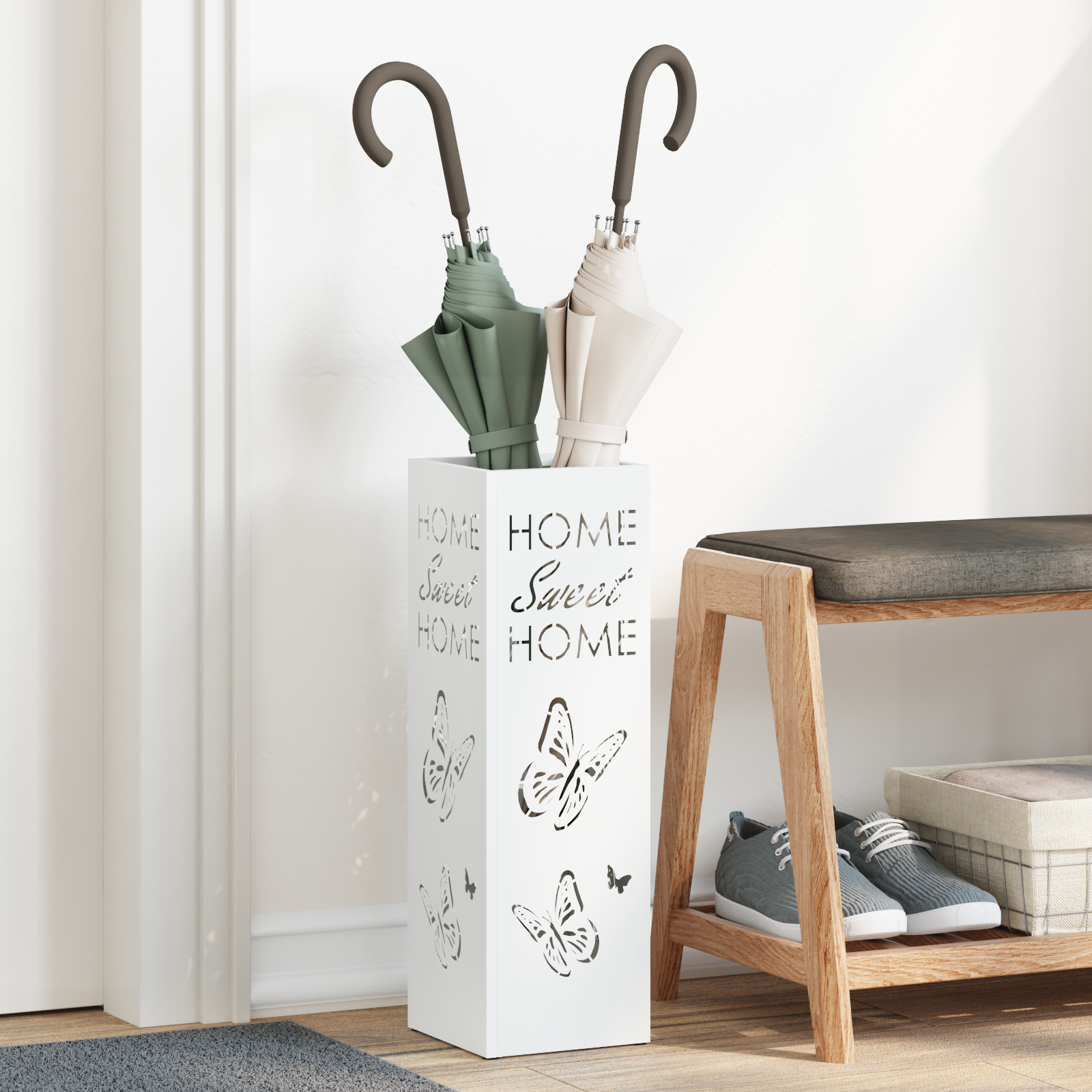 Umbrella Stand White Metal Standard Durable Umbrella Stand