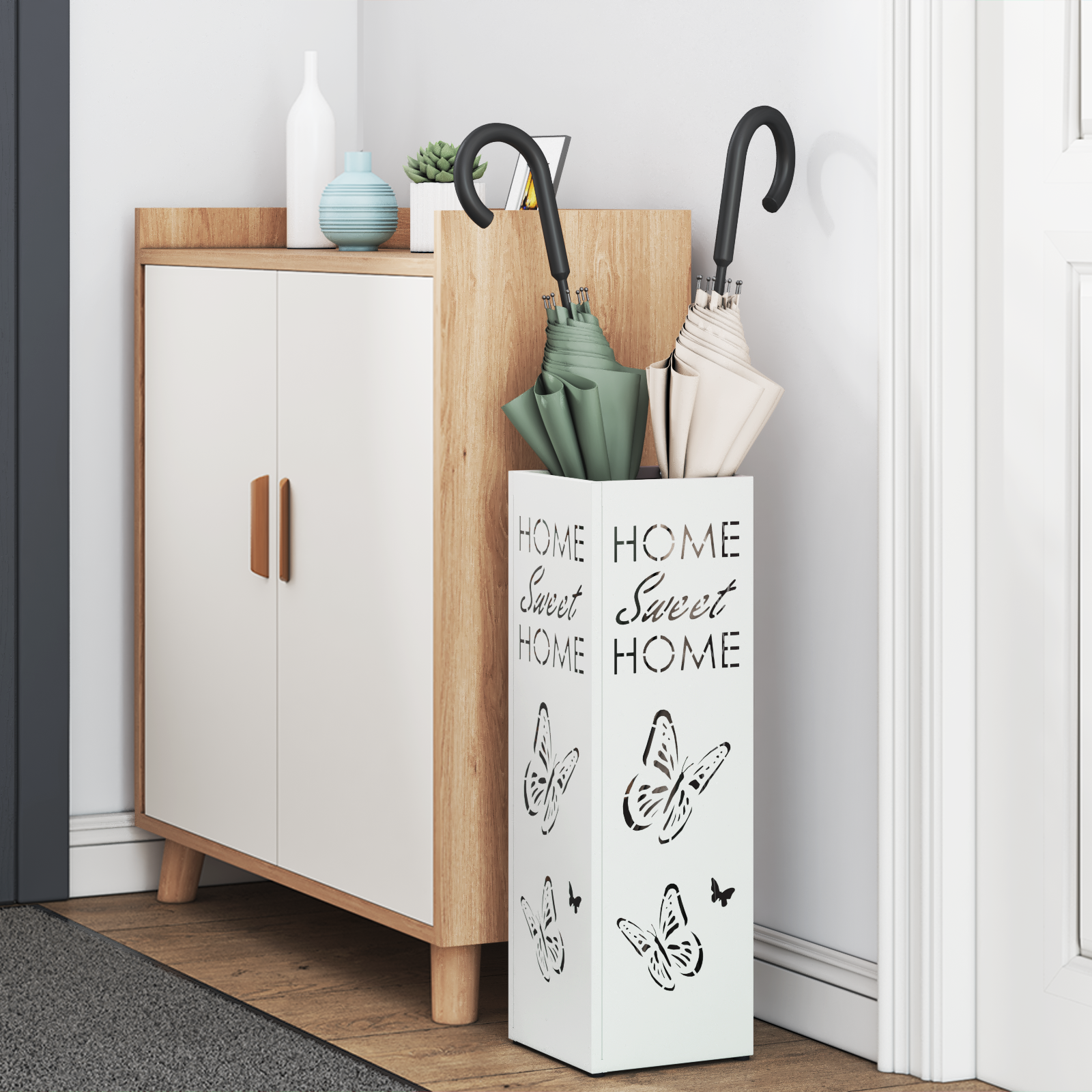 Umbrella Stand White Metal Standard Durable Umbrella Stand - Image 3