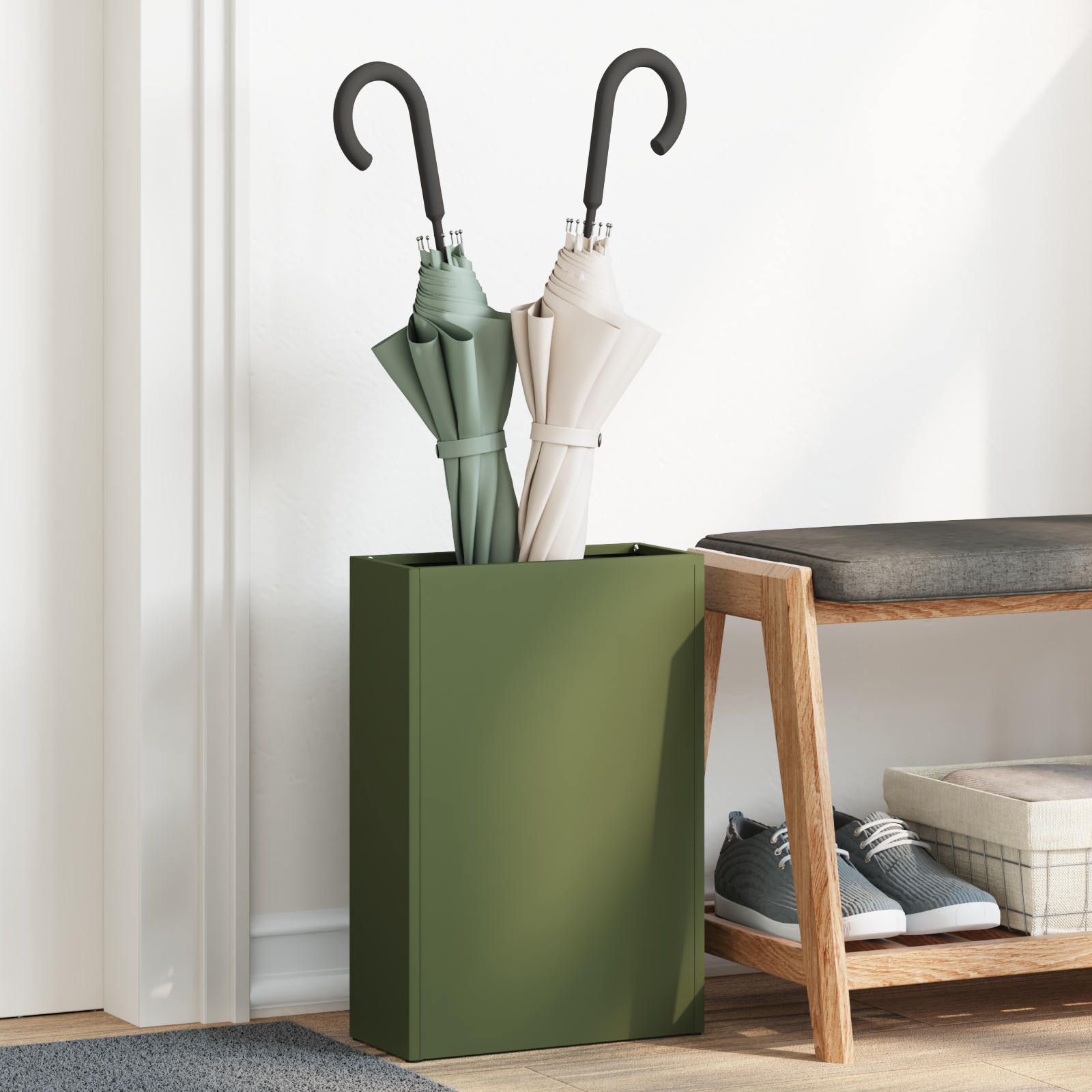 Paraplustandaard Olijfgroen 28x12x41 cm Van Staal