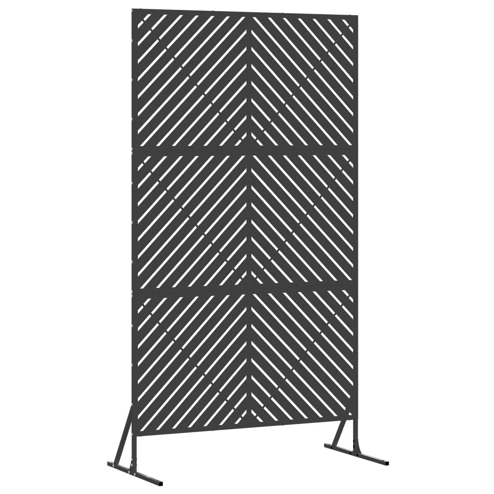  vidaXL Magánképernyő Fekete 100x50x180 cm Acél akciós termékkép 1