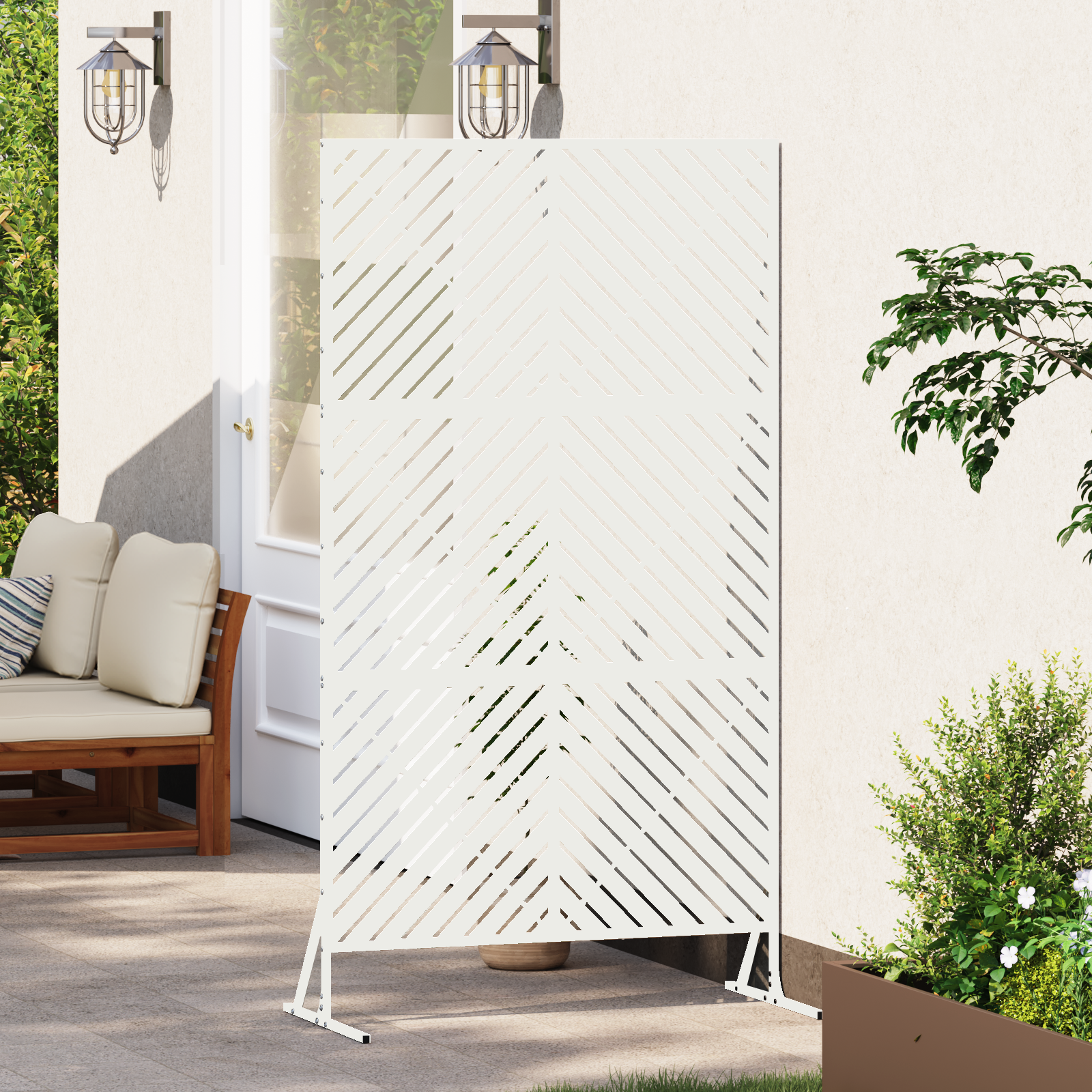Metal Fence Panel White Metal Medium Durable - Image 3