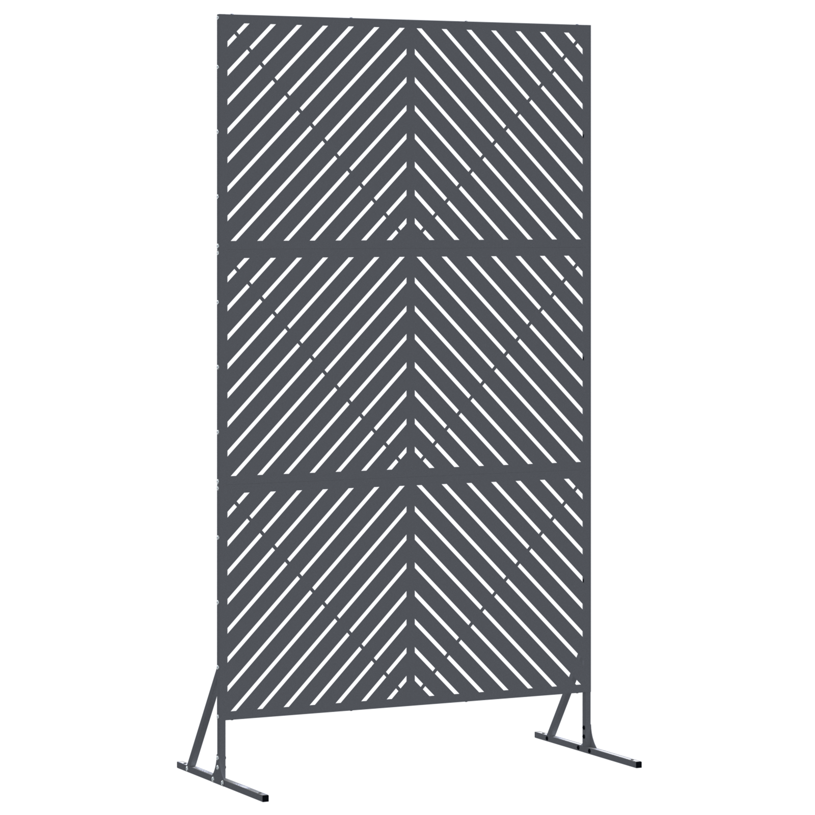  vidaXL Magánélet Védőpanel Antracit Színben, 100x50x180 cm, Acél akciós termékkép 1
