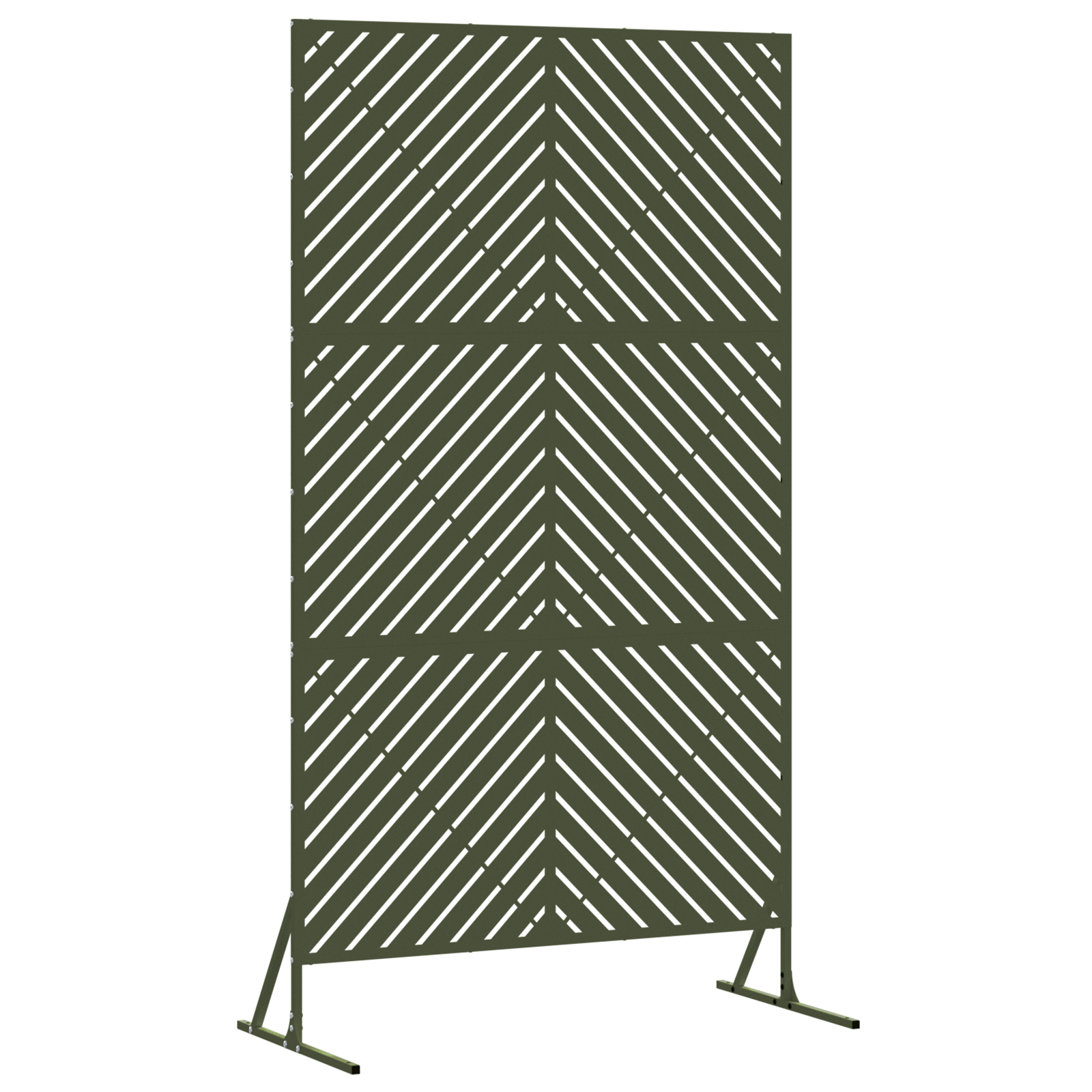 Metal Fence Panel Olive Green Metal Large Pattern - Image 2