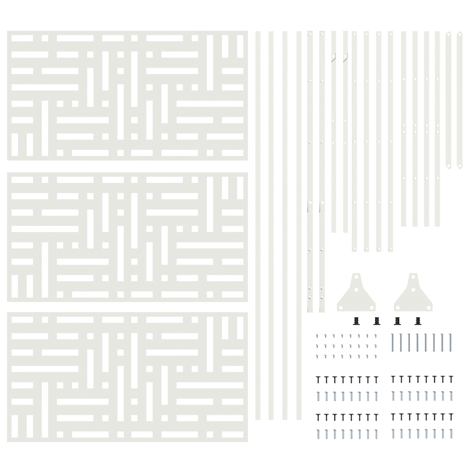 Large Metal Fence Panel White Powder-Coated Steel Decorative Inlays - Image 5