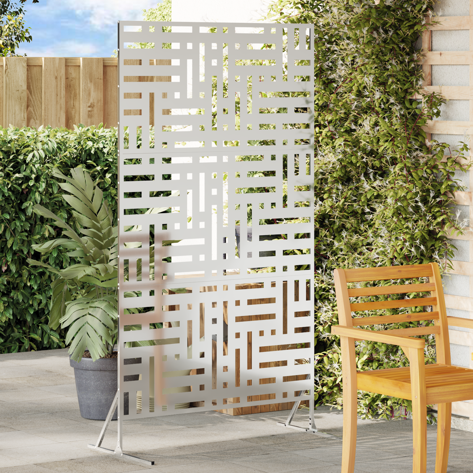 Privacy Screen 180 cm Galvanised Steel