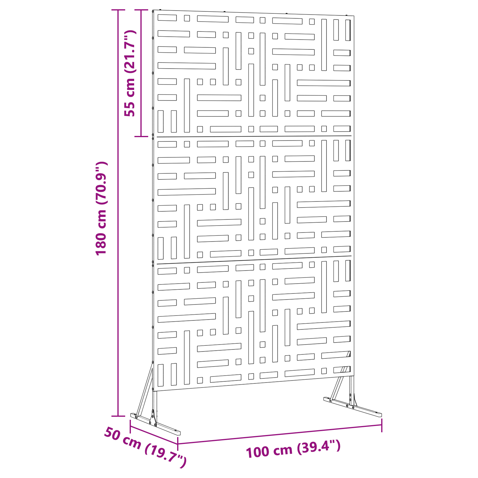 Privacy Screen 180 cm Galvanised Steel - Image 7
