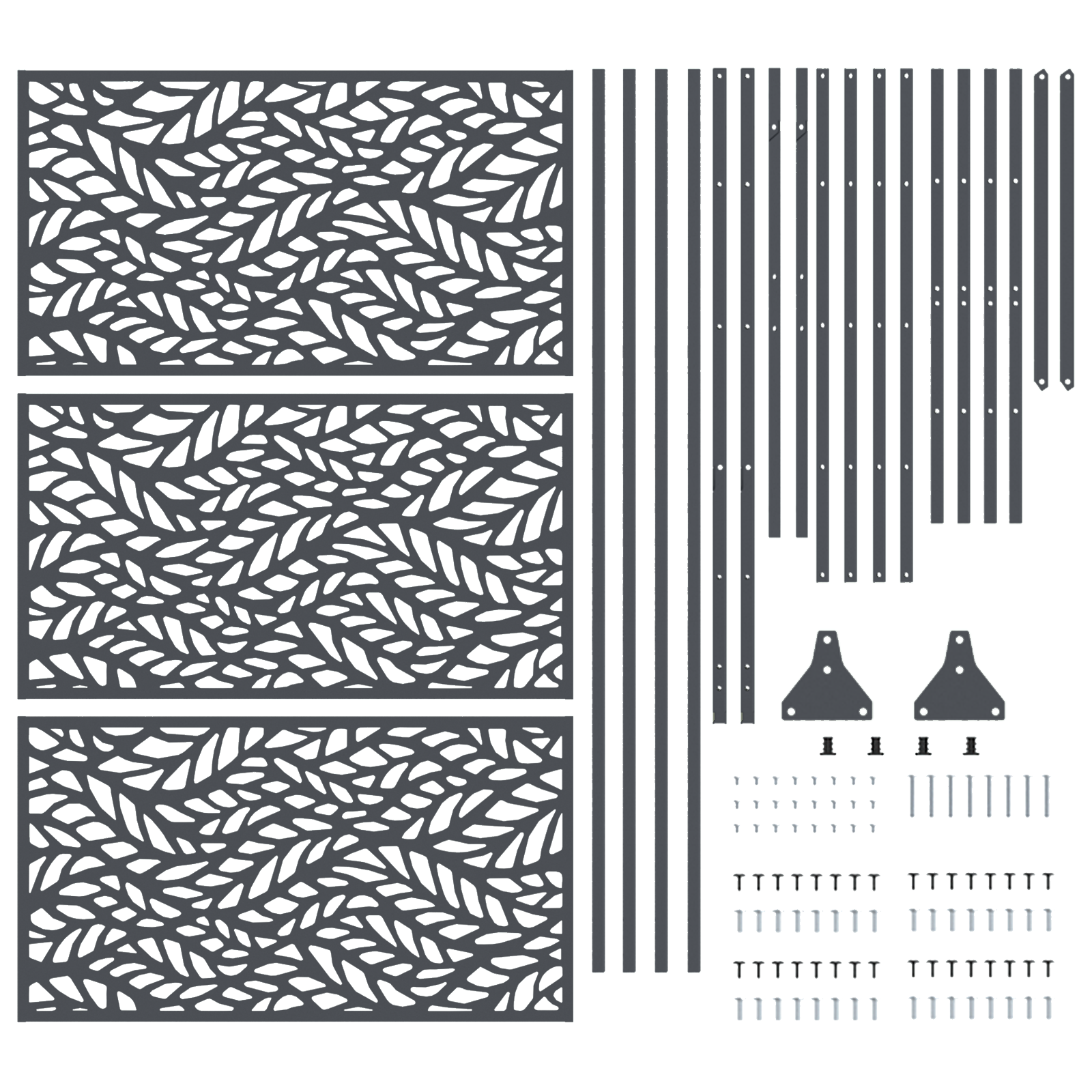 Metal Fence Panel Anthracite Metal Large Pattern - Image 5