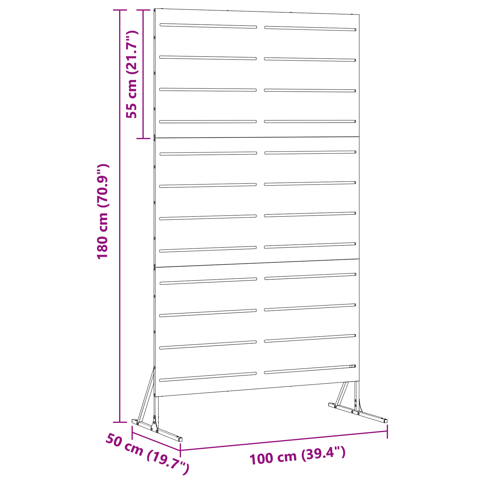 Privacy Screen 180 cm Black Steel - Image 7