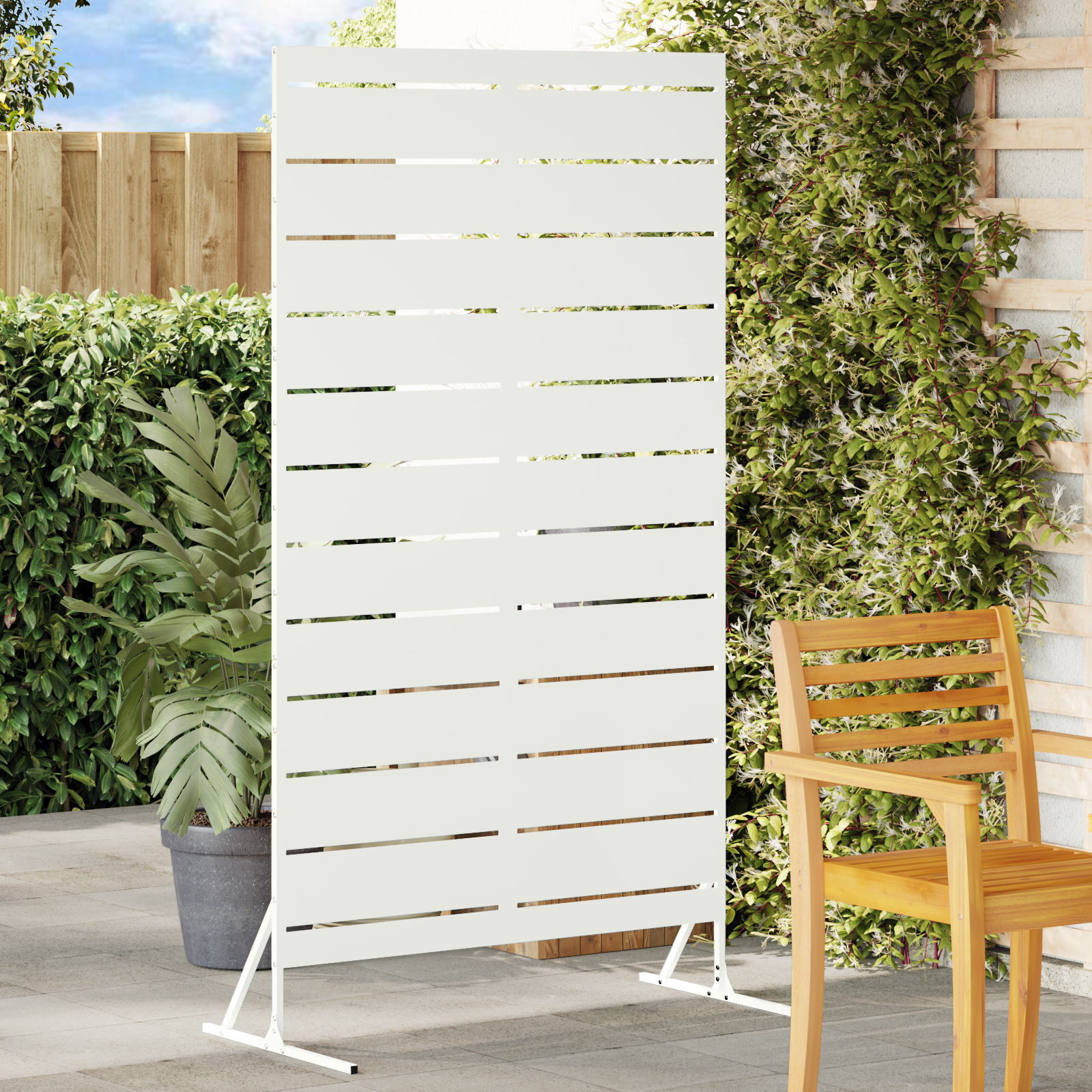 Metal Fence Panel White Metal Standard Durable
