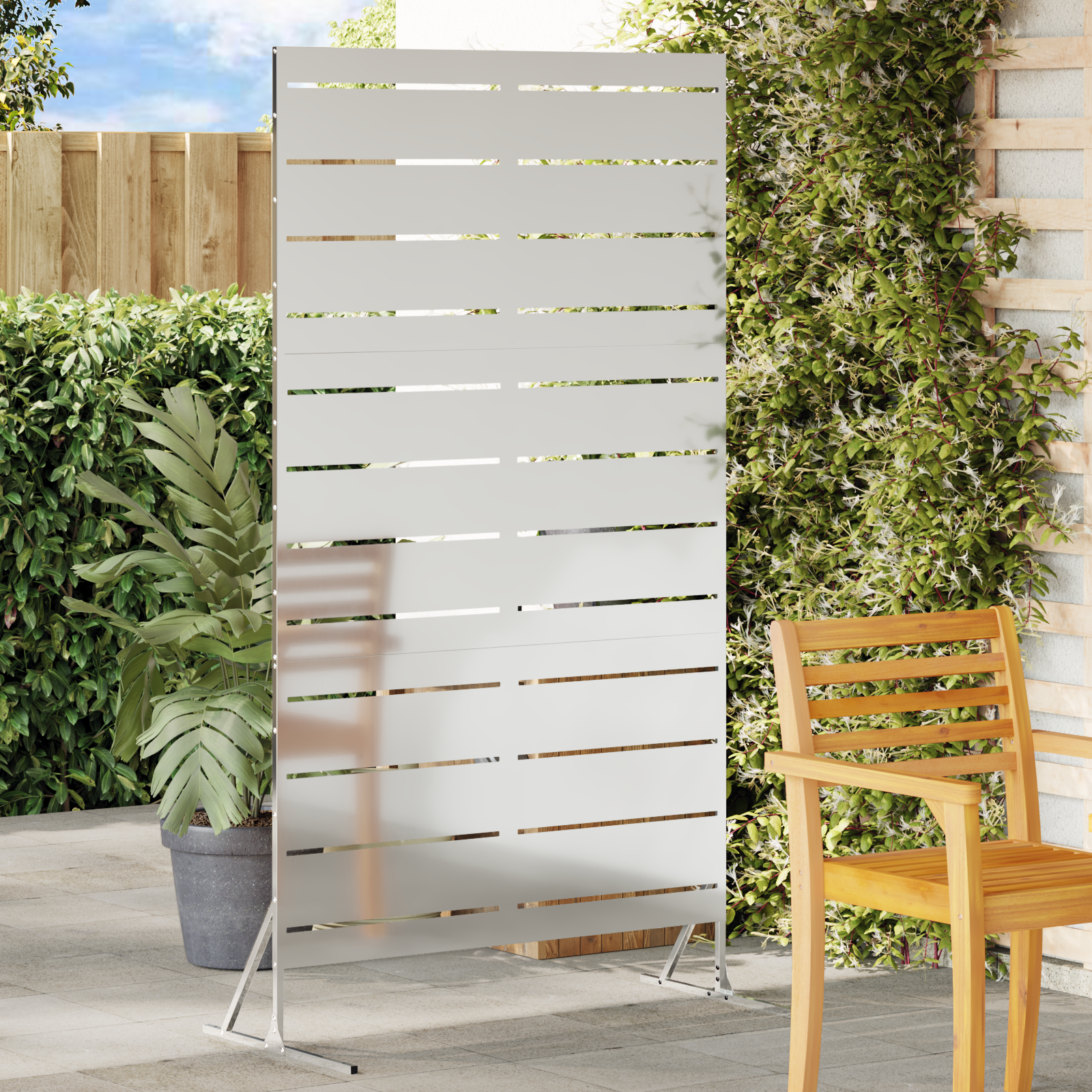 Privacy Screen 180 cm Galvanised Steel