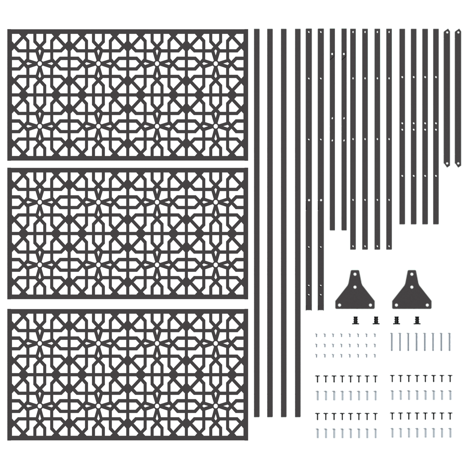 Metal Fence Panel Black Metal Large Pattern Fence Panel - Image 5