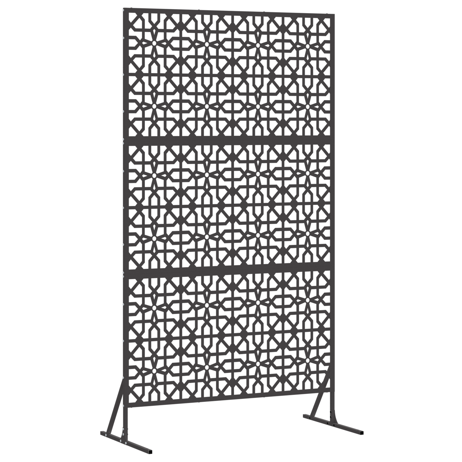  vidaXL Fekete Magánélet Védőlap, 100x50x180 cm, Acélból akciós termékkép 1