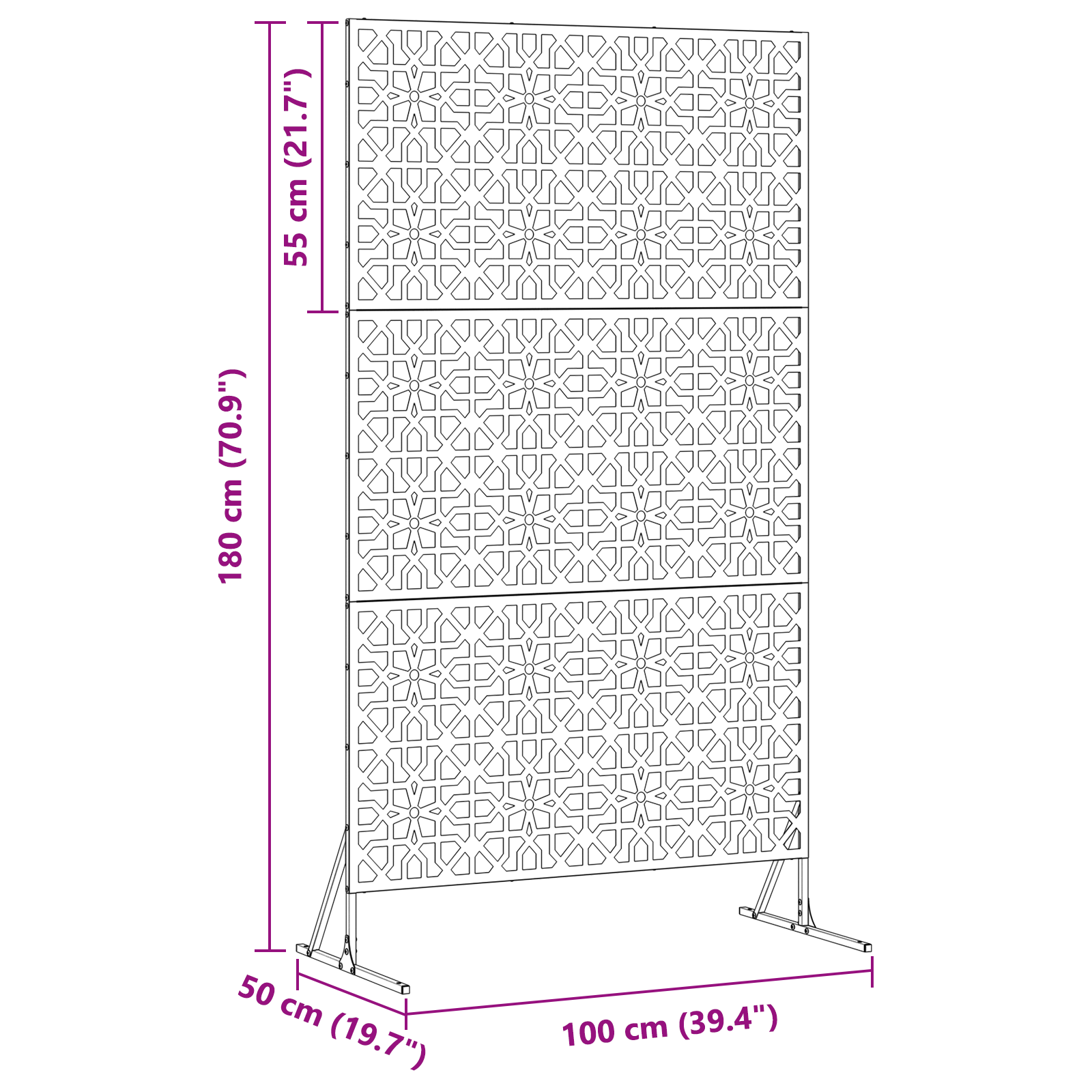 Metal Fence Panel Black Metal Large Pattern Fence Panel - Image 7