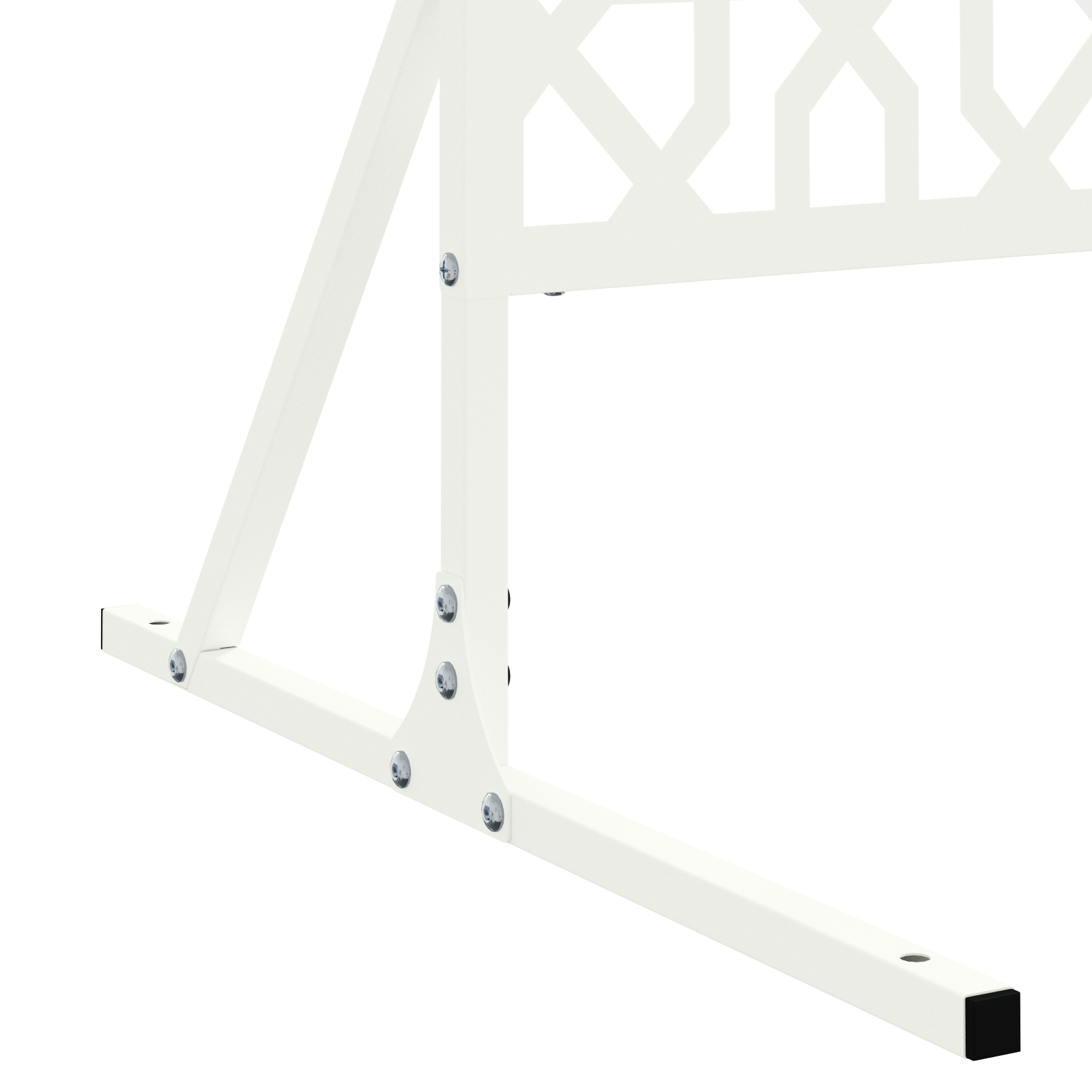 Floral Fence Panel White Metal Medium Decorative Inlays - Image 4