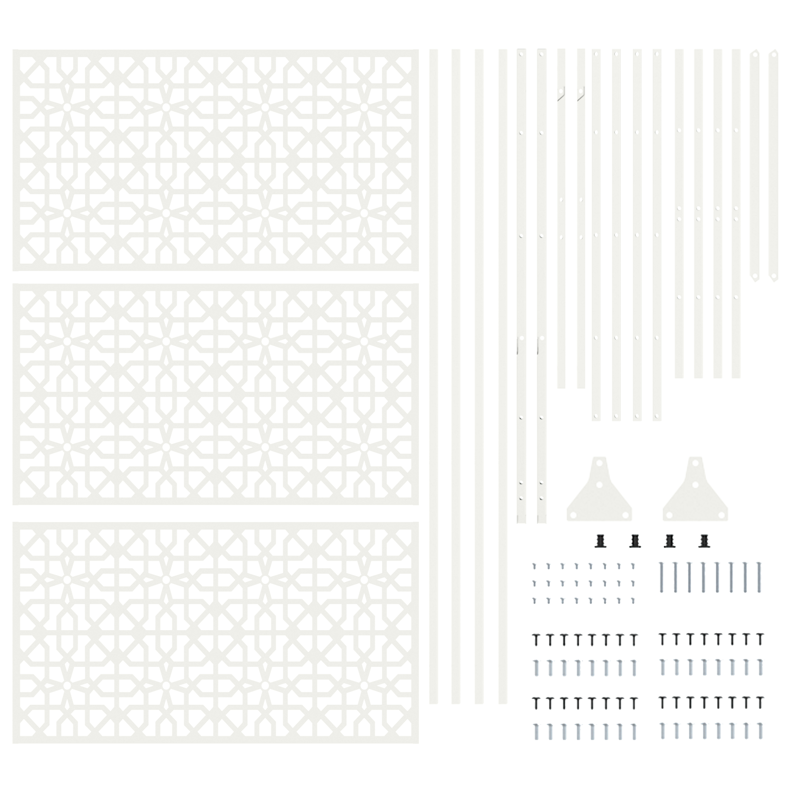 Floral Fence Panel White Metal Medium Decorative Inlays - Image 5