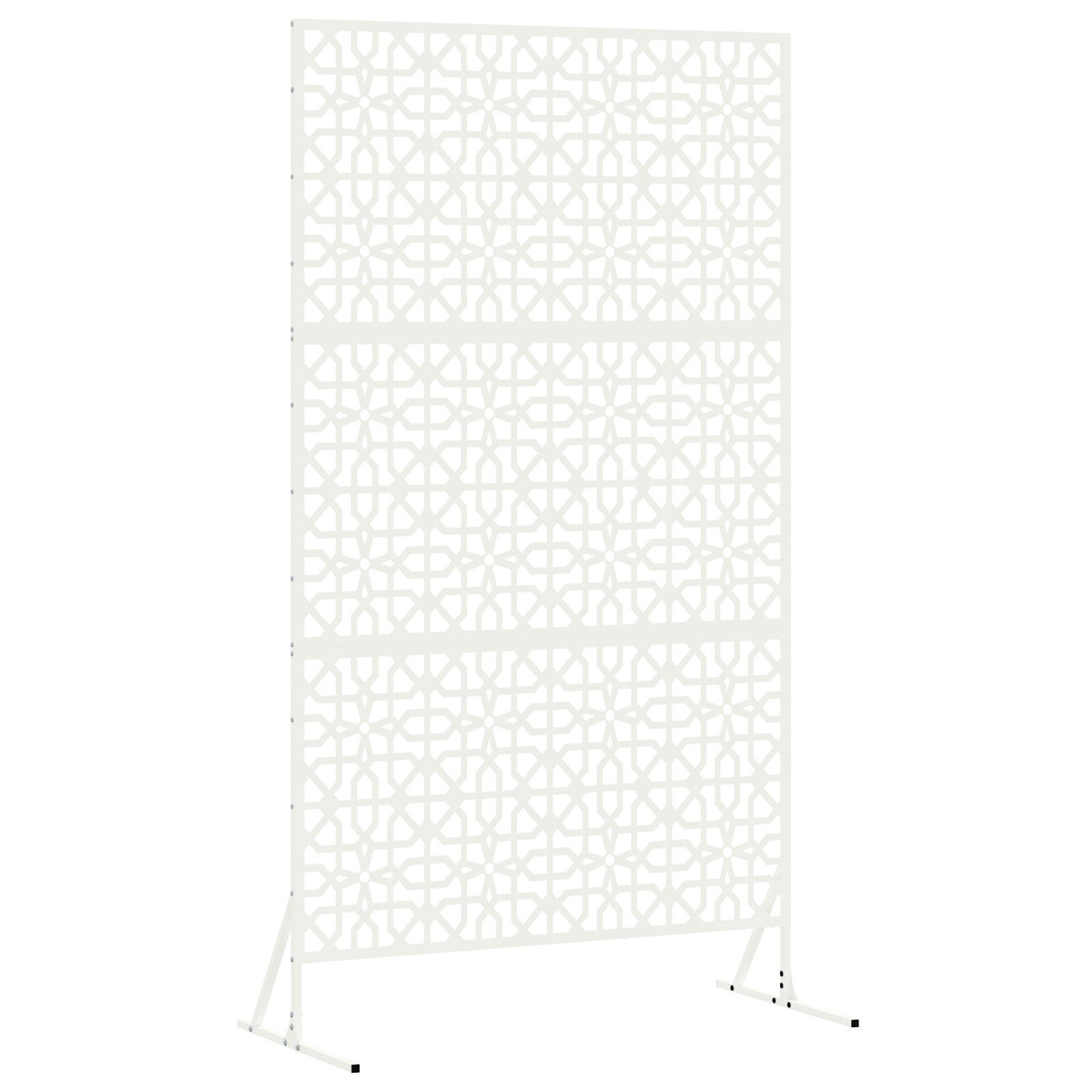 Floral Fence Panel White Metal Medium Decorative Inlays - Image 2