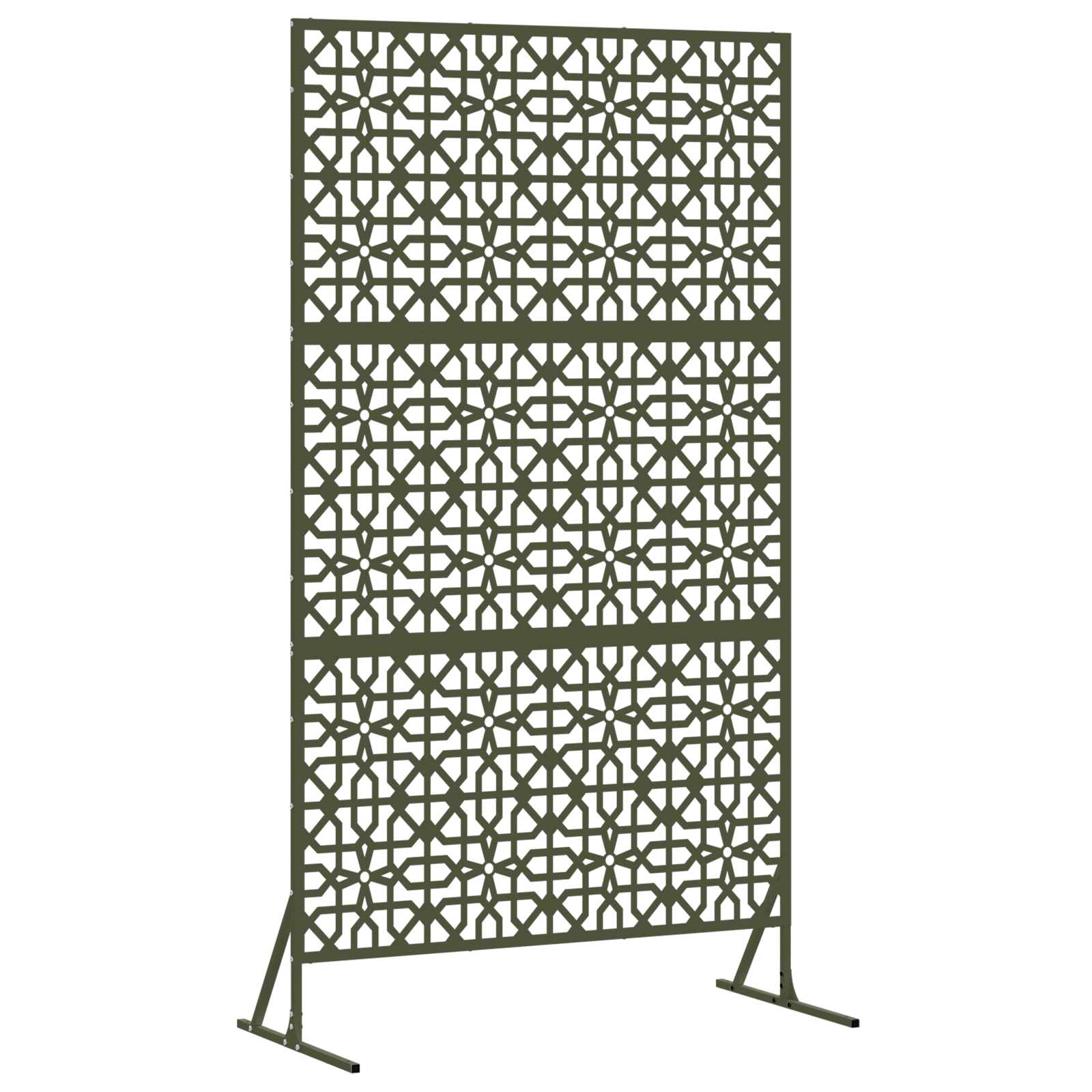  vidaXL Magánélet Védő Panel Olívazöld 100x50x180 cm Acél. akciós termékkép 1