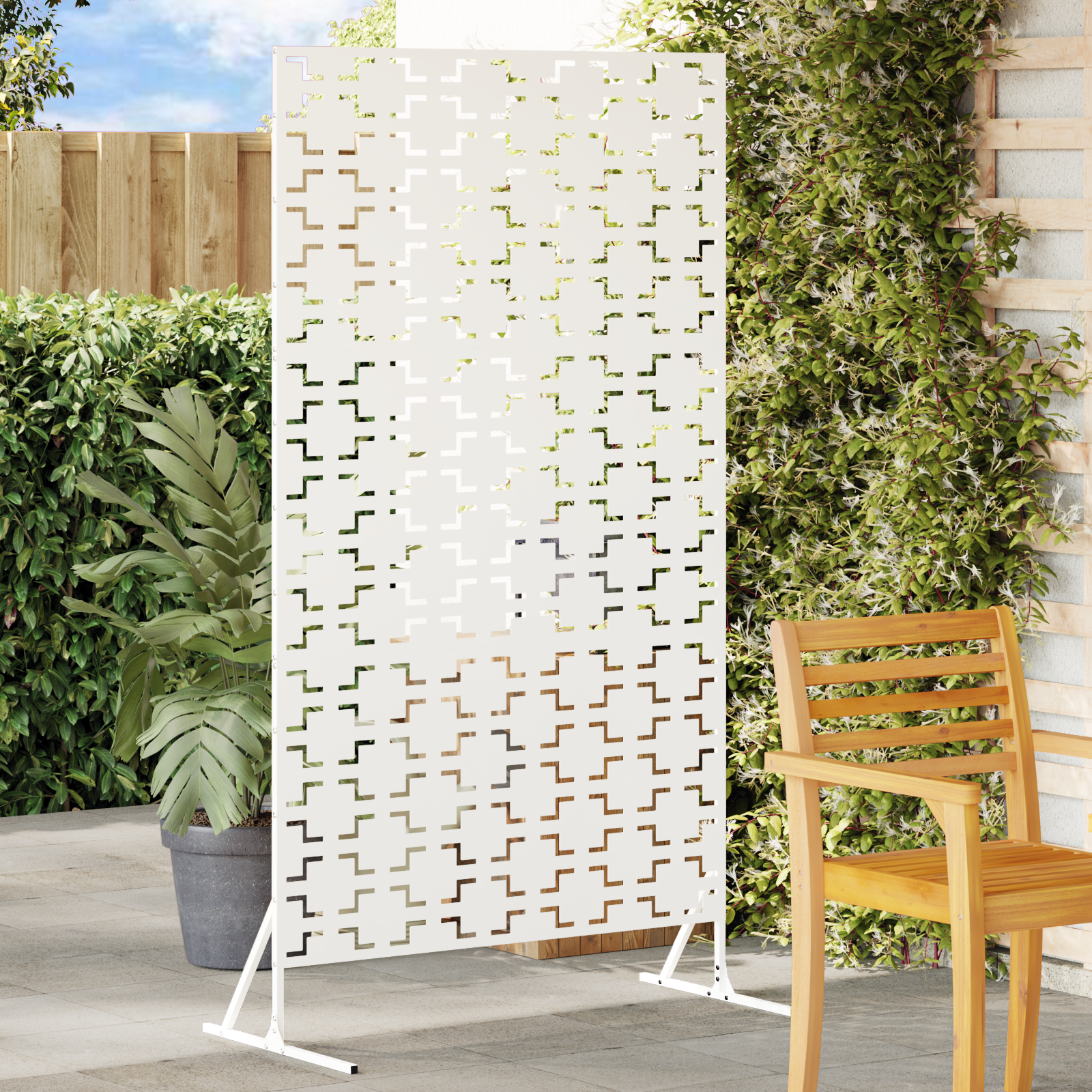 Metal Fence Panel White Metal Large Decorative Inlays