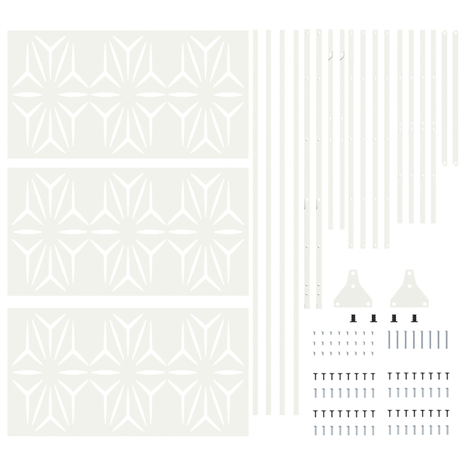 Metal Fence Panel White Metal Large Decorative Inlays - Image 5