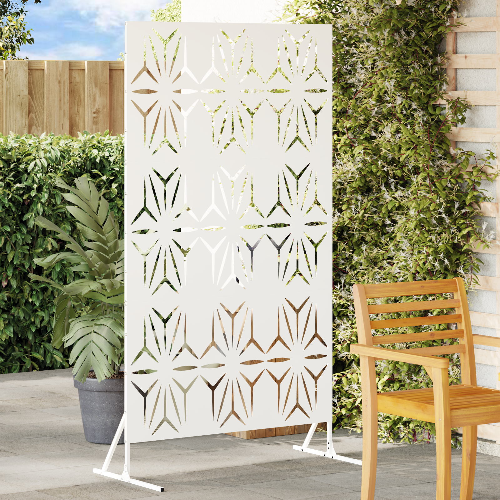 Metal Fence Panel White Metal Large Decorative Inlays