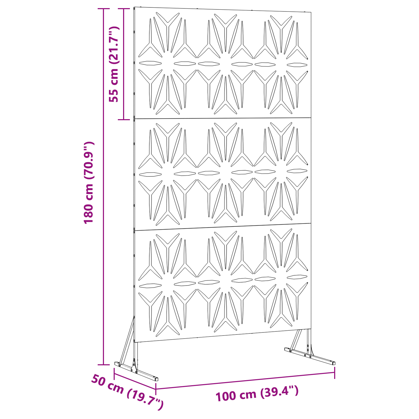 Metal Fence Panel White Metal Large Decorative Inlays - Image 7