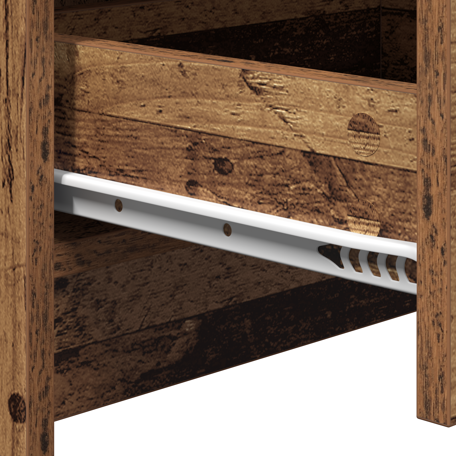 Bedside Cabinet with LED Lights Old Wood Engineered Wood - Image 8