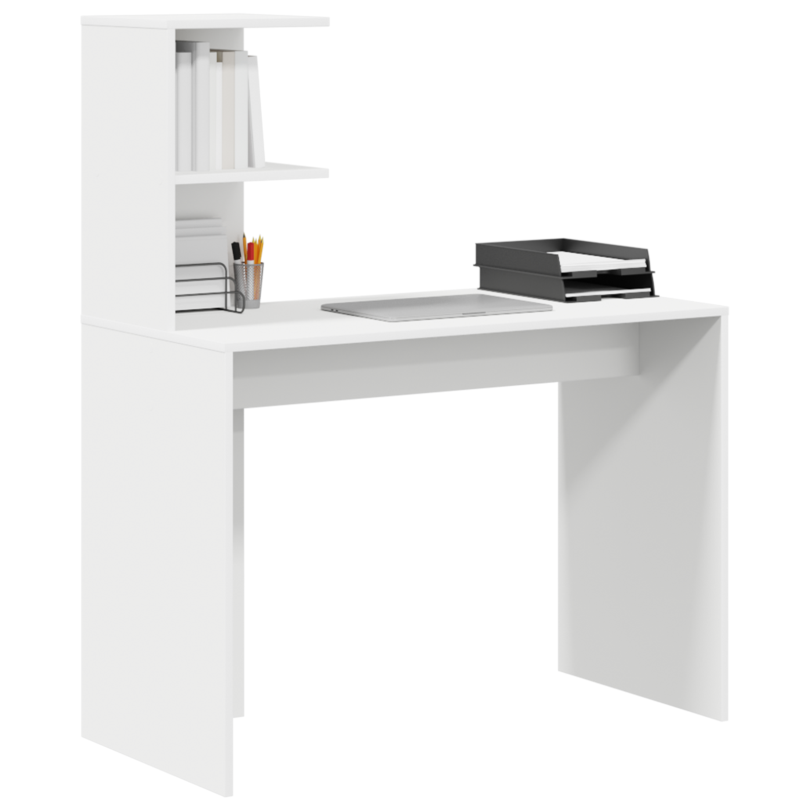 White Writing Desk White MDF Compact Decorative Inlays - Image 3