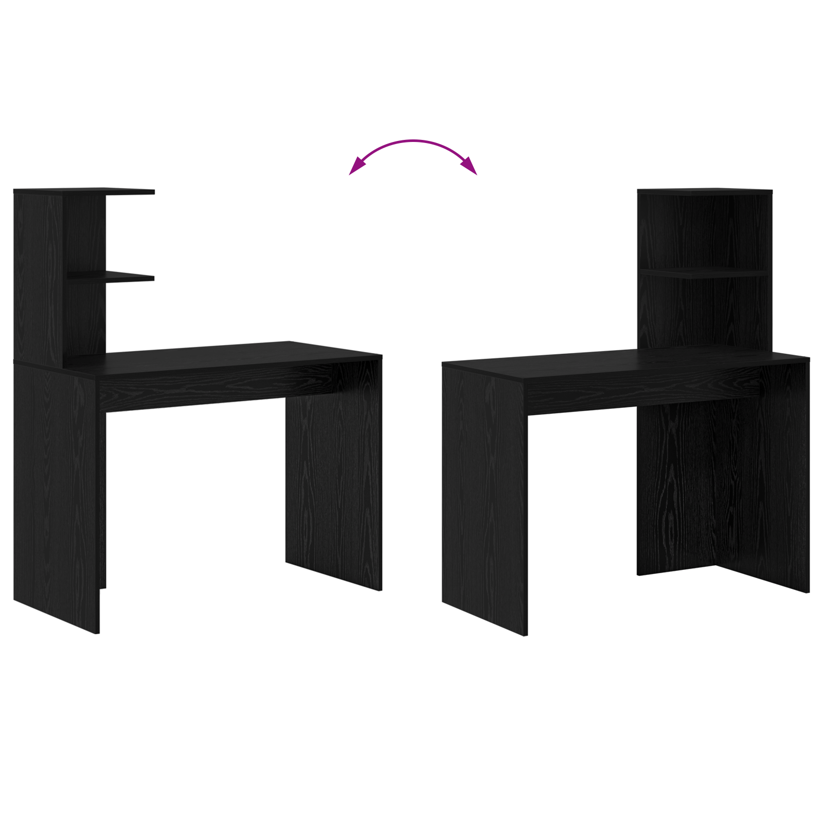 Black Oak Writing Desk Black Oak MDF, laminate Compact Shelving - Image 8