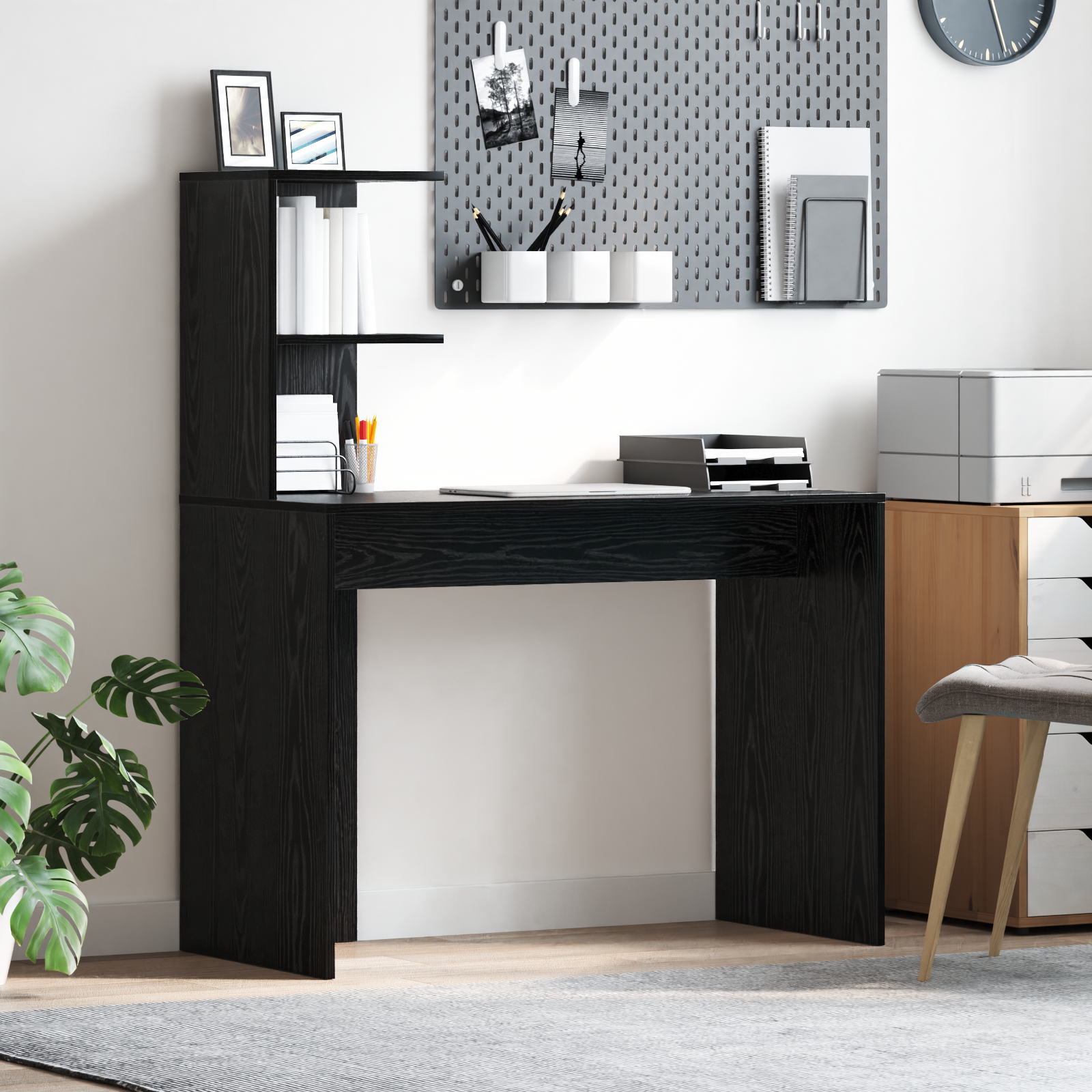 Black Oak Writing Desk Black Oak MDF, laminate Compact Shelving