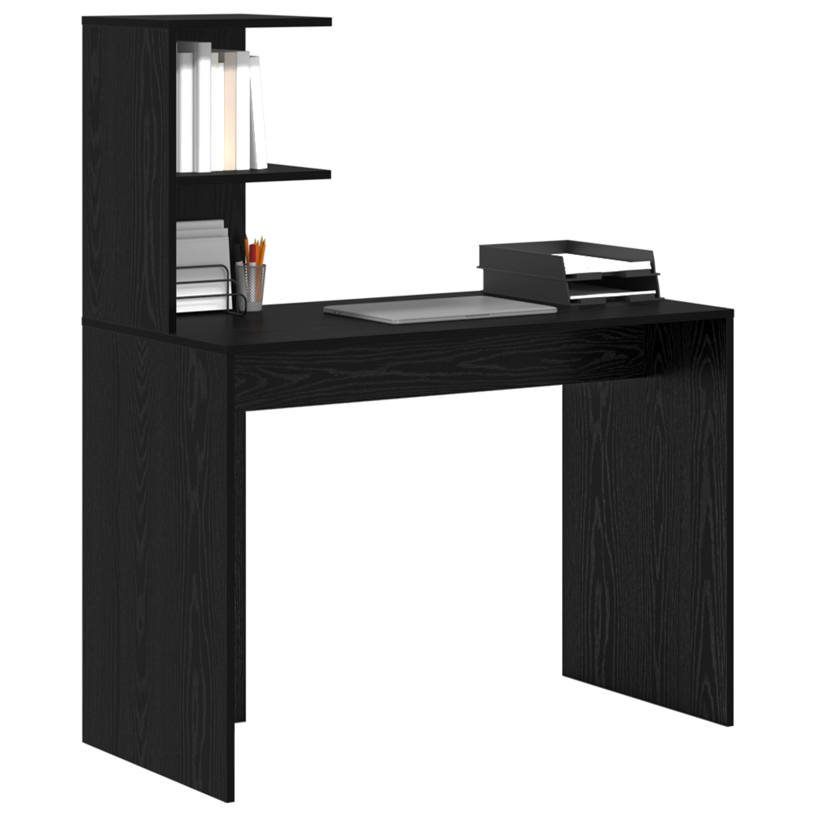 Black Oak Writing Desk Black Oak MDF, laminate Compact Shelving - Image 3