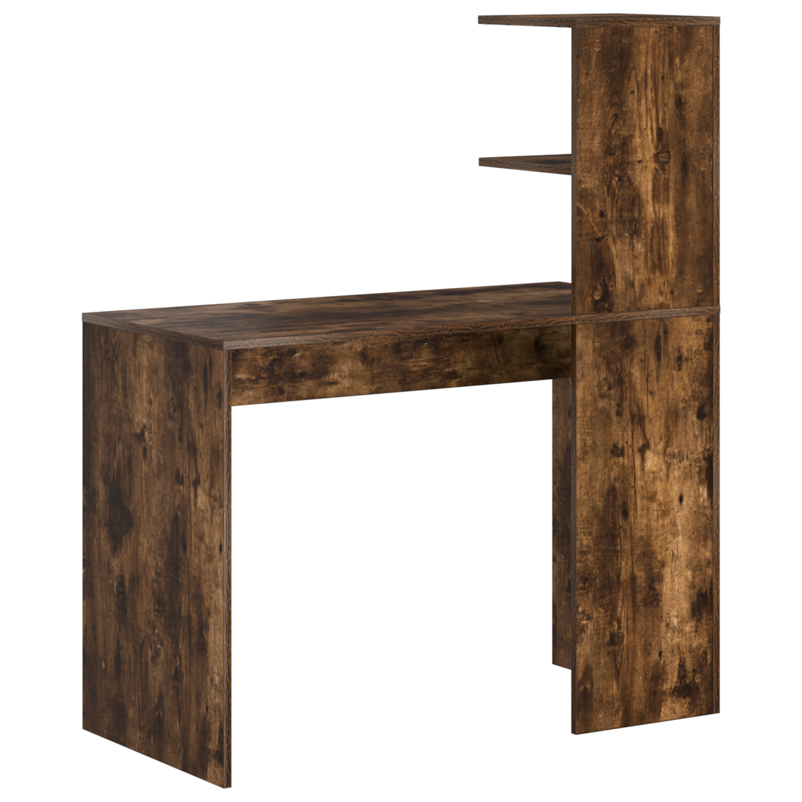 Smoked Oak Writing Desk Smoked Oak Engineered wood Medium Storage - Image 6