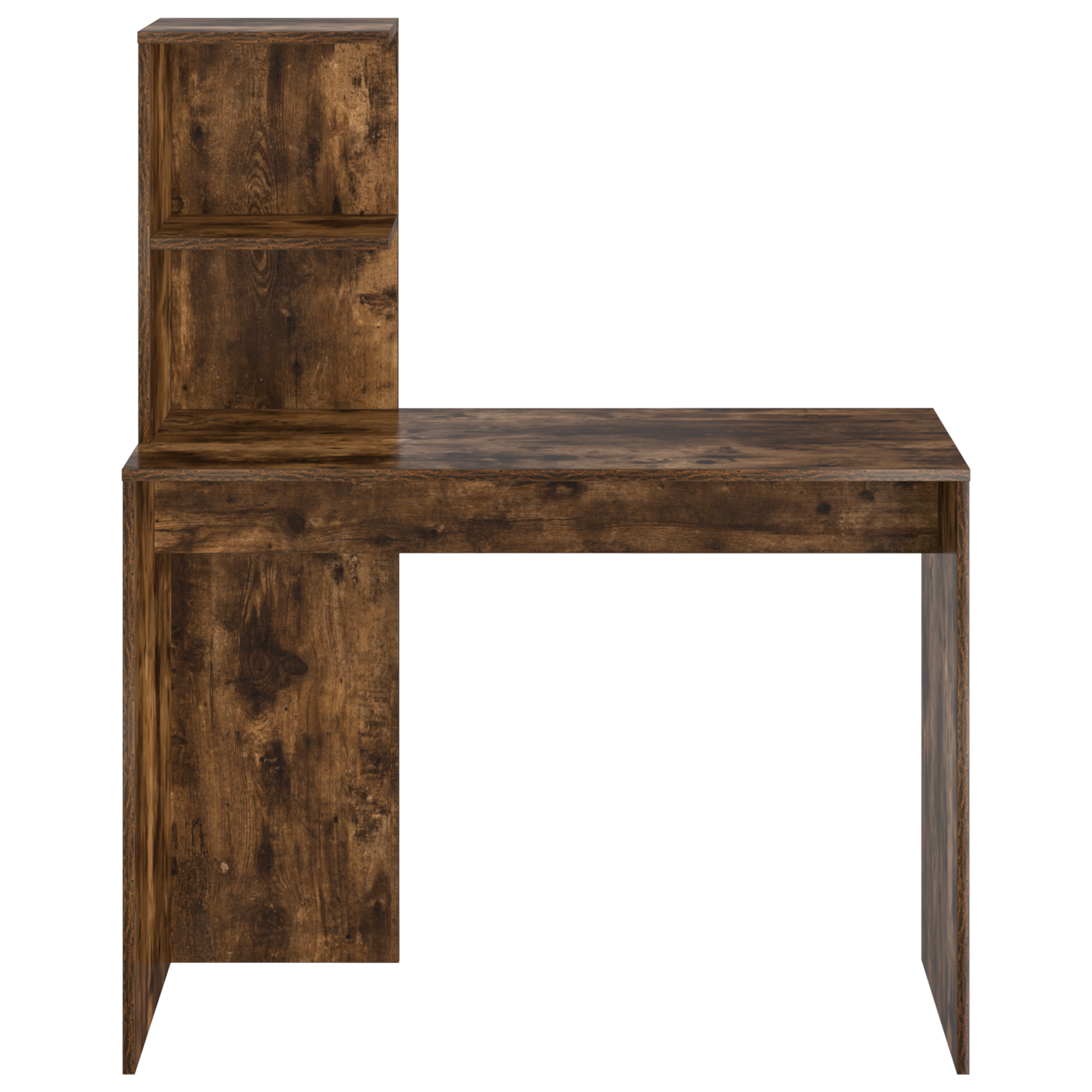 Smoked Oak Writing Desk Smoked Oak Engineered wood Medium Storage - Image 4