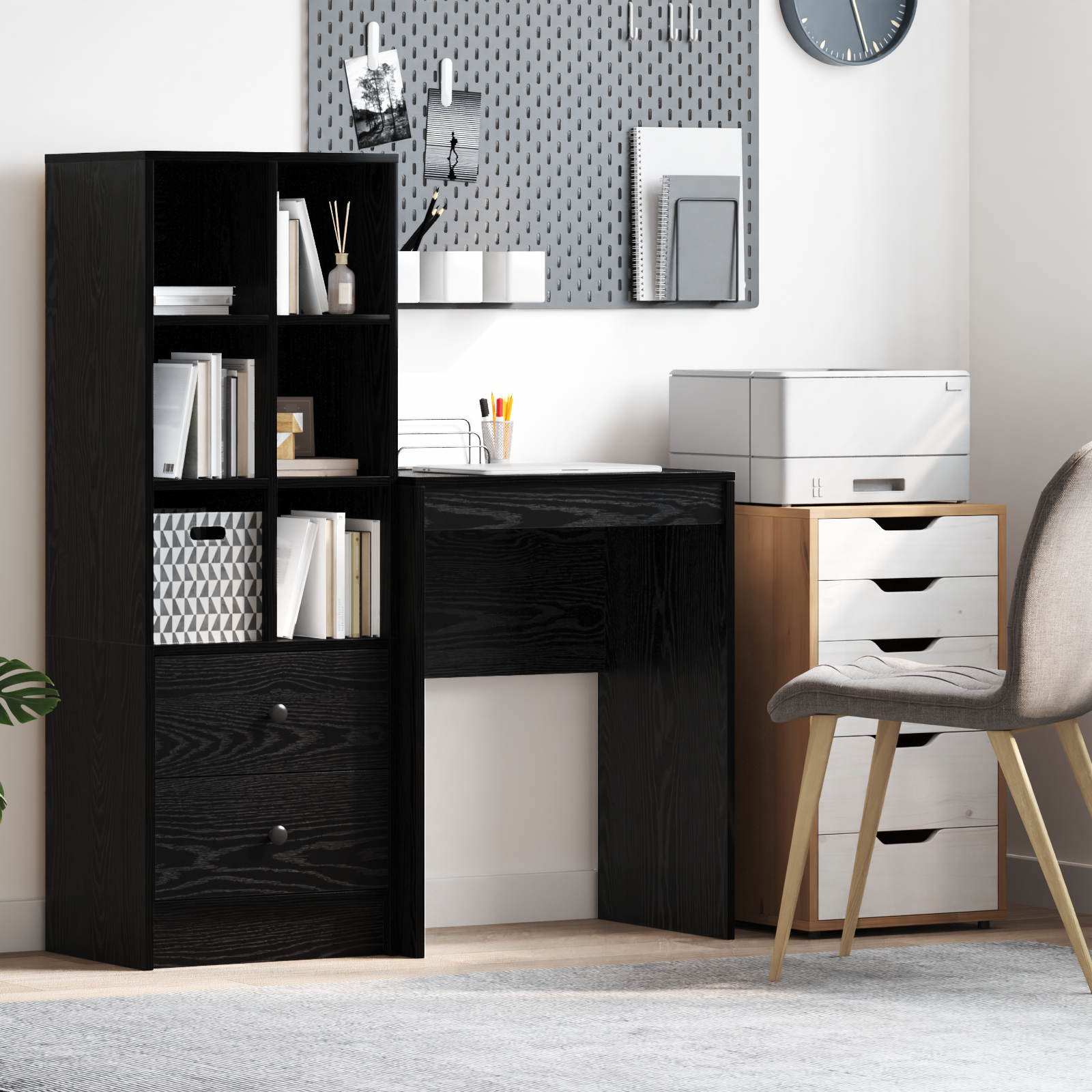 Writing Desk Black oak Engineered wood 60 x 40 x 76 cm