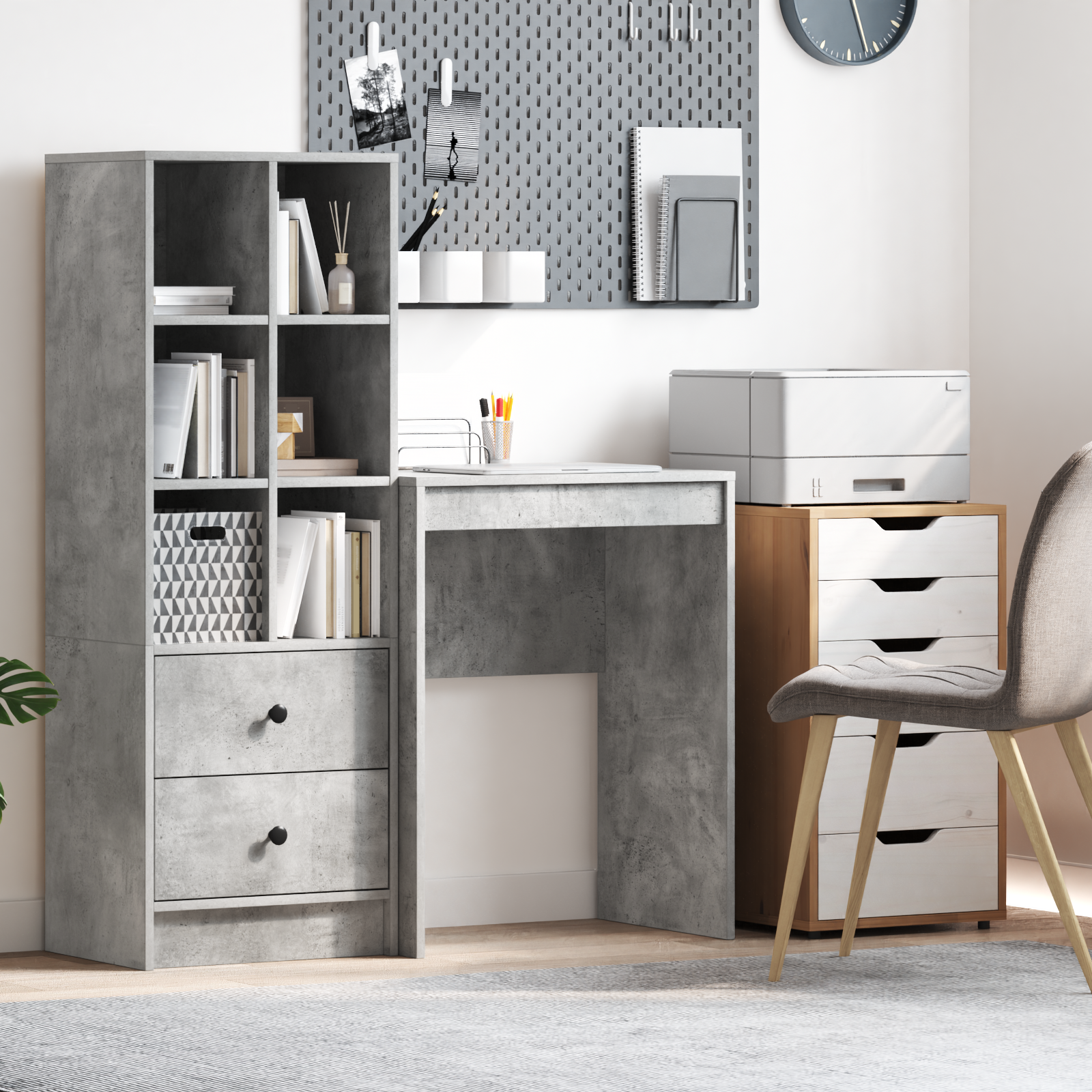 Writing Desk Concrete grey Particle board 60 x 40 x 76 cm