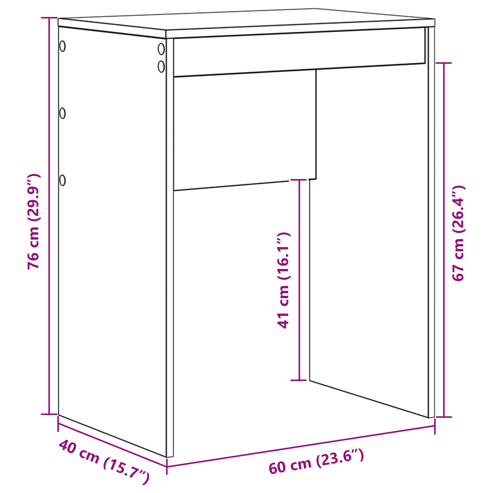 Writing Desk Concrete grey Particle board 60 x 40 x 76 cm - Image 8