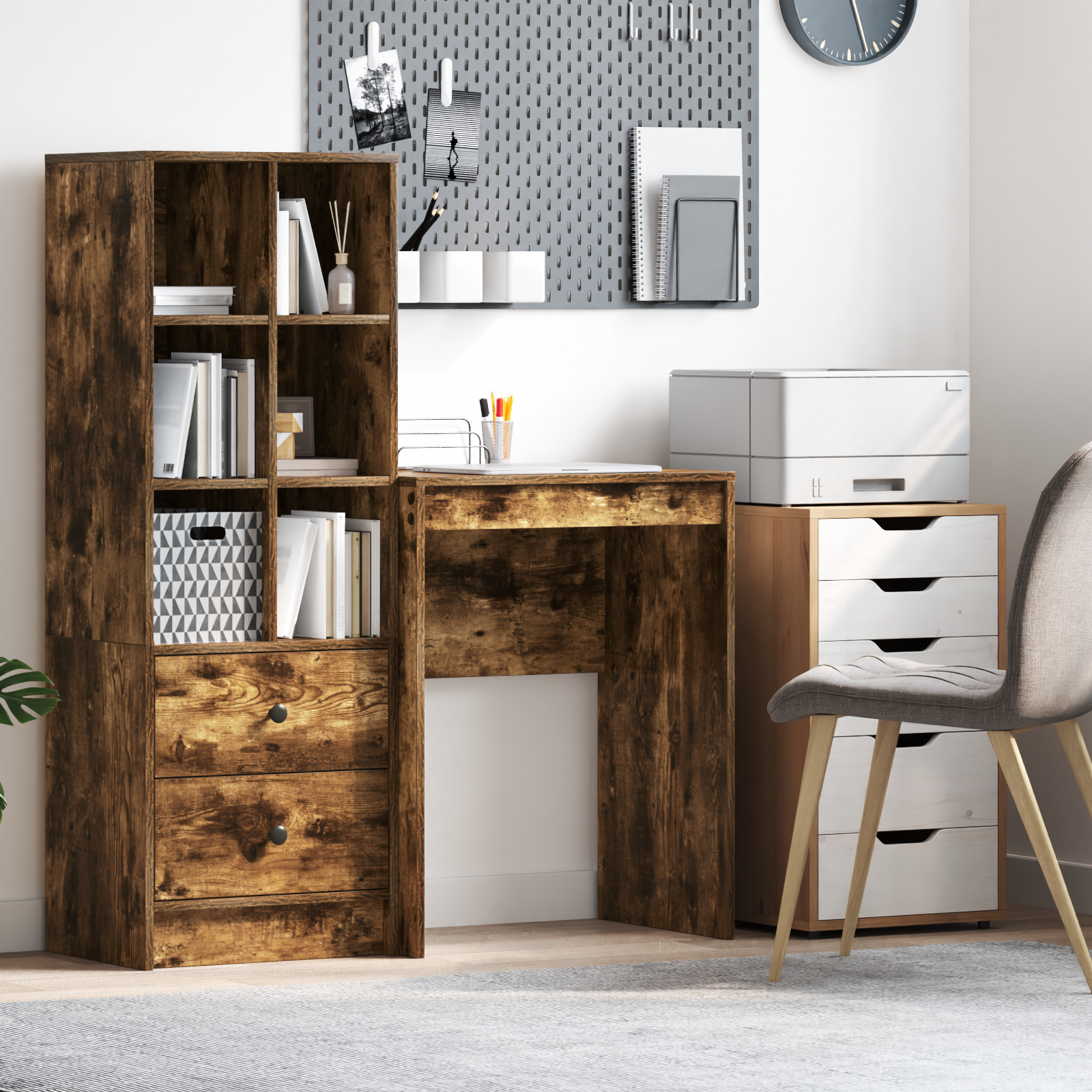 Writing Desk Smoked oak Engineered wood 60 x 40 x 76 cm Durable