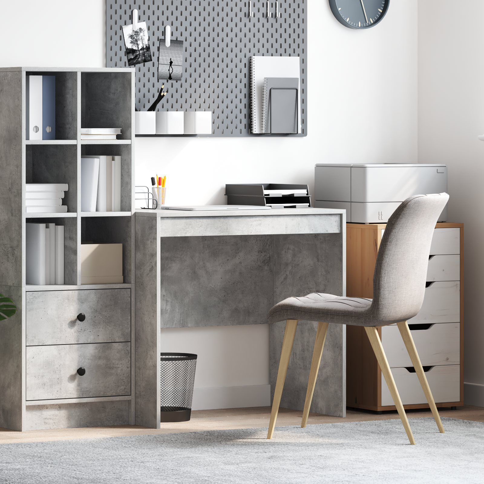 Desk Concrete Grey 80x50x76 cm Engineered wood