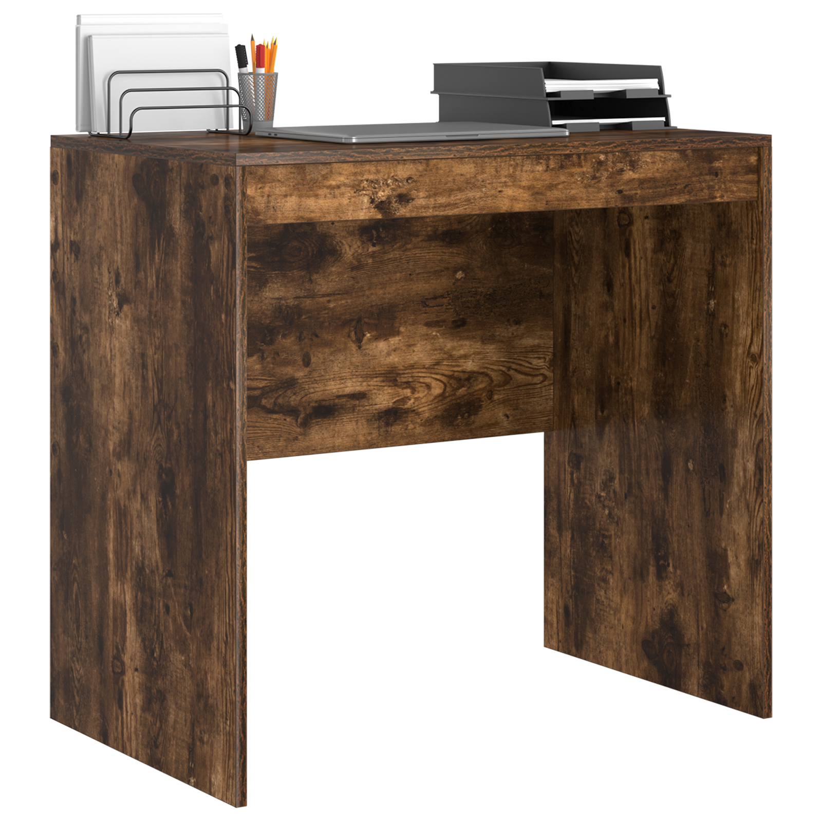 Desk Smoked Oak 80x50x76 cm Engineered Wood - Image 3