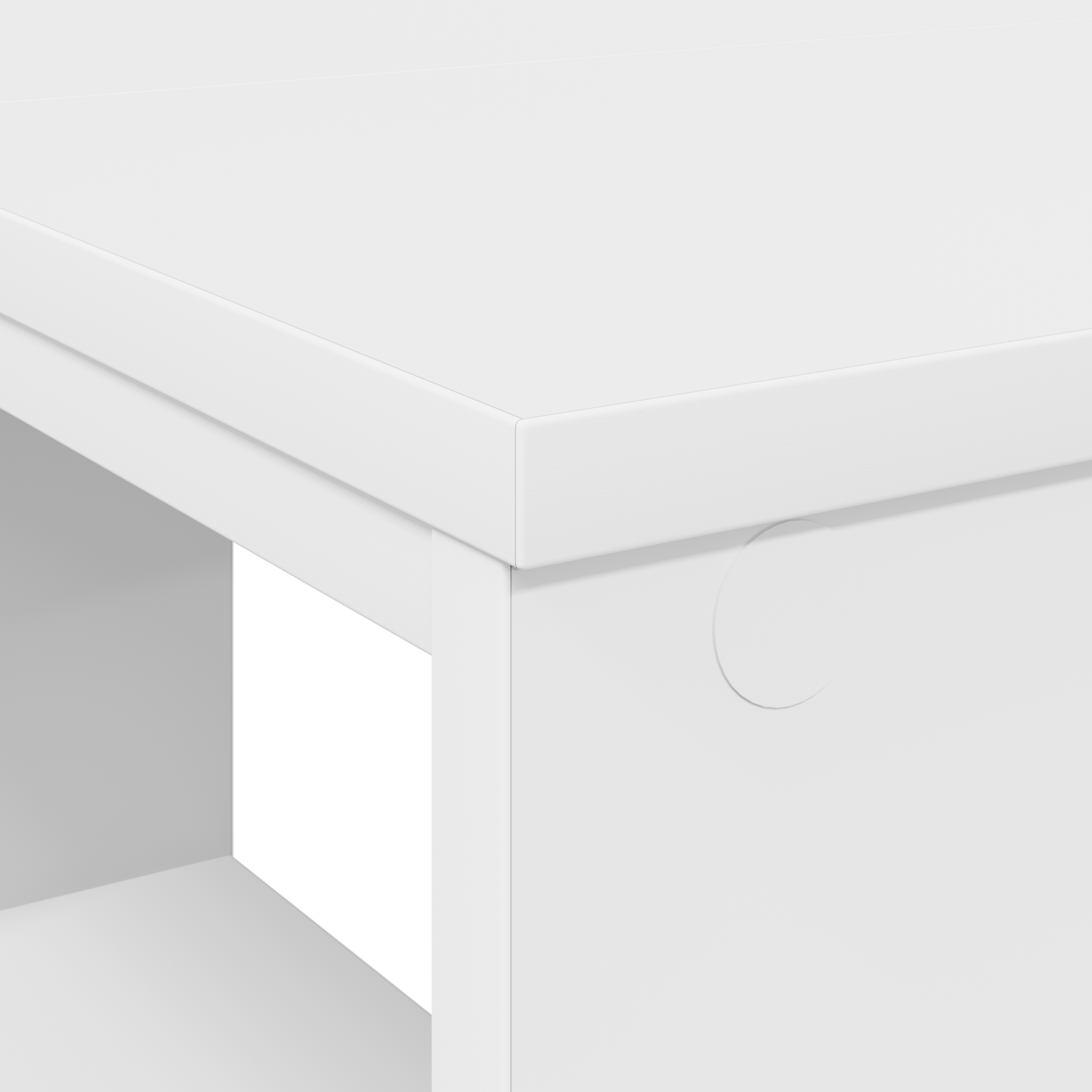 White Corner Desk White MDF Medium Storage White Corner Desk - Image 7